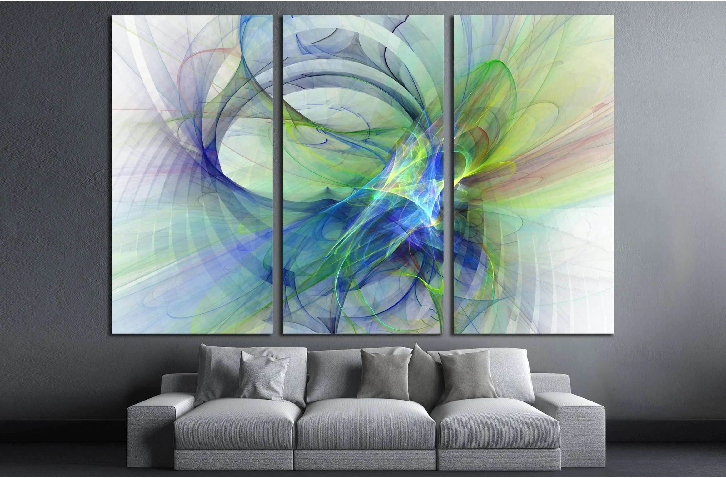Digital abstract fractal background generated at computer №2877 Ready to Hang Canvas Print - Zellart Canvas Prints ALL_Products, s-2877