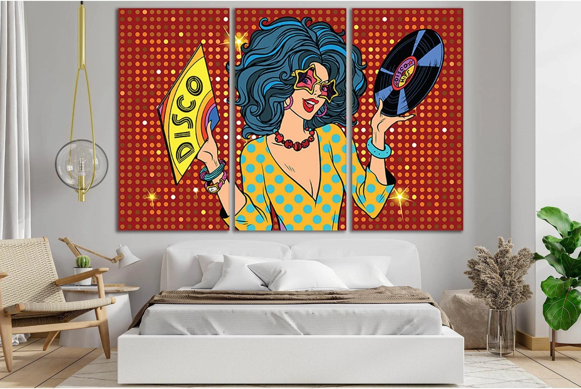 Disco Retro Lady Pop Art №SL537 Ready to Hang Canvas Print - Zellart Canvas Prints 0new, ALL_Products, Pop ART