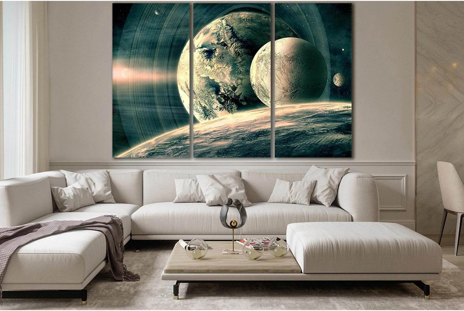 Distant Alien Planets №SL966 Ready to Hang Canvas Print - Zellart Canvas Prints 0new, ALL_Products, Astronomy & Space Canvas Wall Art
