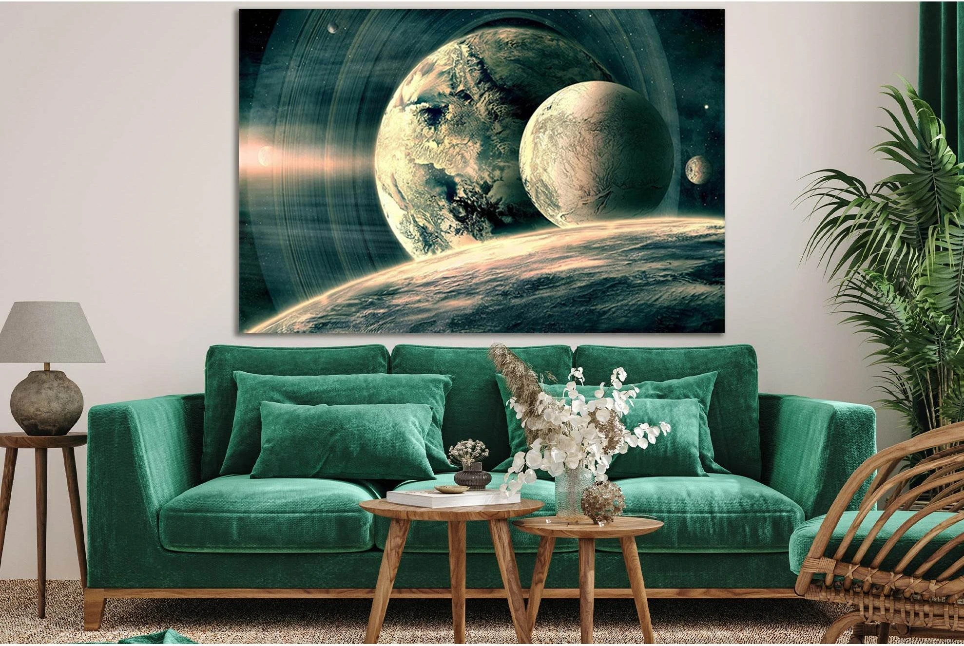 Distant Alien Planets №SL966 Ready to Hang Canvas Print - Zellart Canvas Prints 0new, ALL_Products, Astronomy & Space Canvas Wall Art