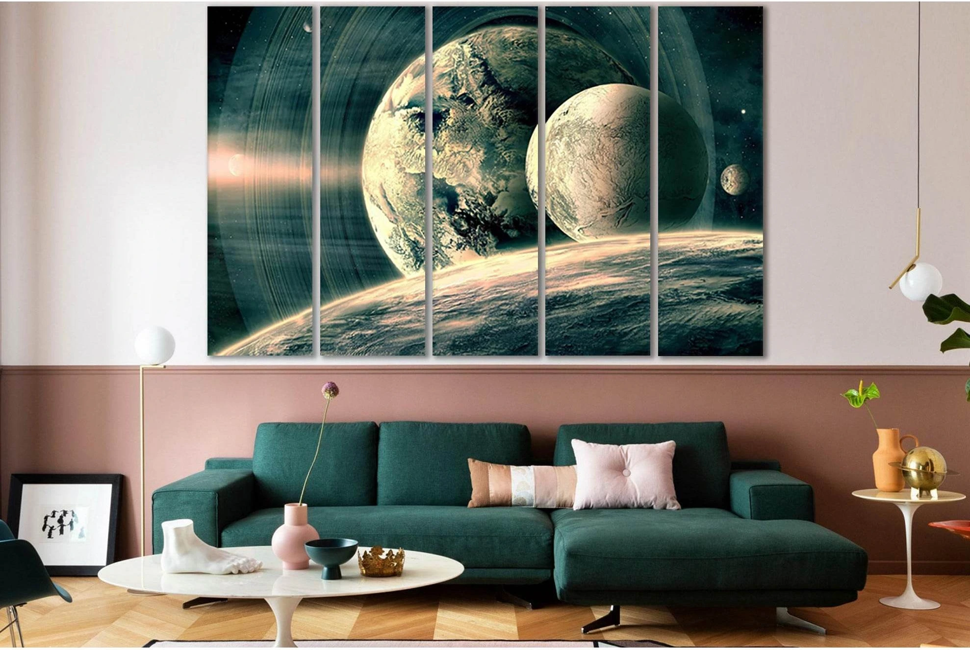 Distant Alien Planets №SL966 Ready to Hang Canvas Print - Zellart Canvas Prints 0new, ALL_Products, Astronomy & Space Canvas Wall Art