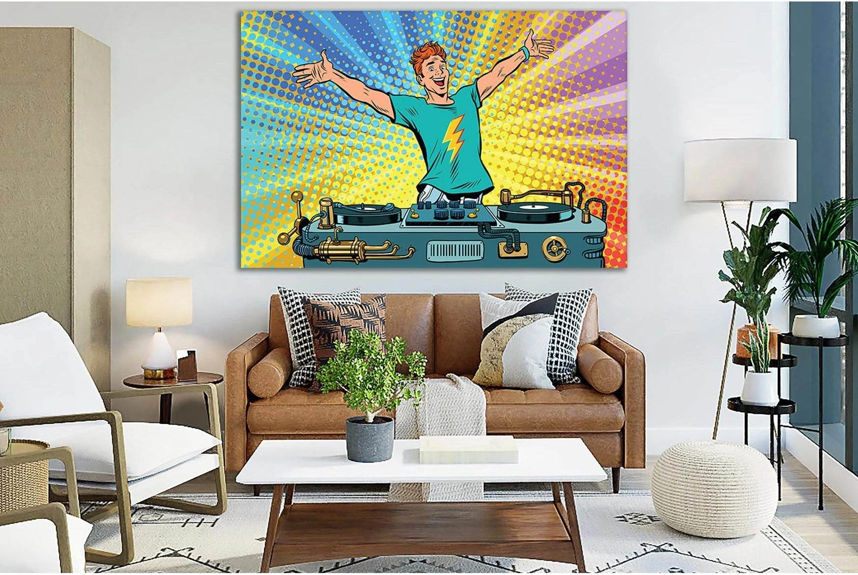Dj On Club Party Pop Art №SL553 Ready to Hang Canvas Print - Zellart Canvas Prints 0new, ALL_Products, Pop ART