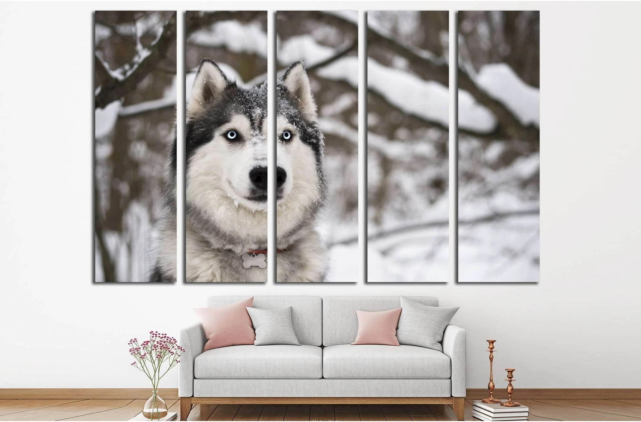 Dog and Snow №1 Ready to Hang Canvas Print - Zellart Canvas Prints ALL_Products, s-1