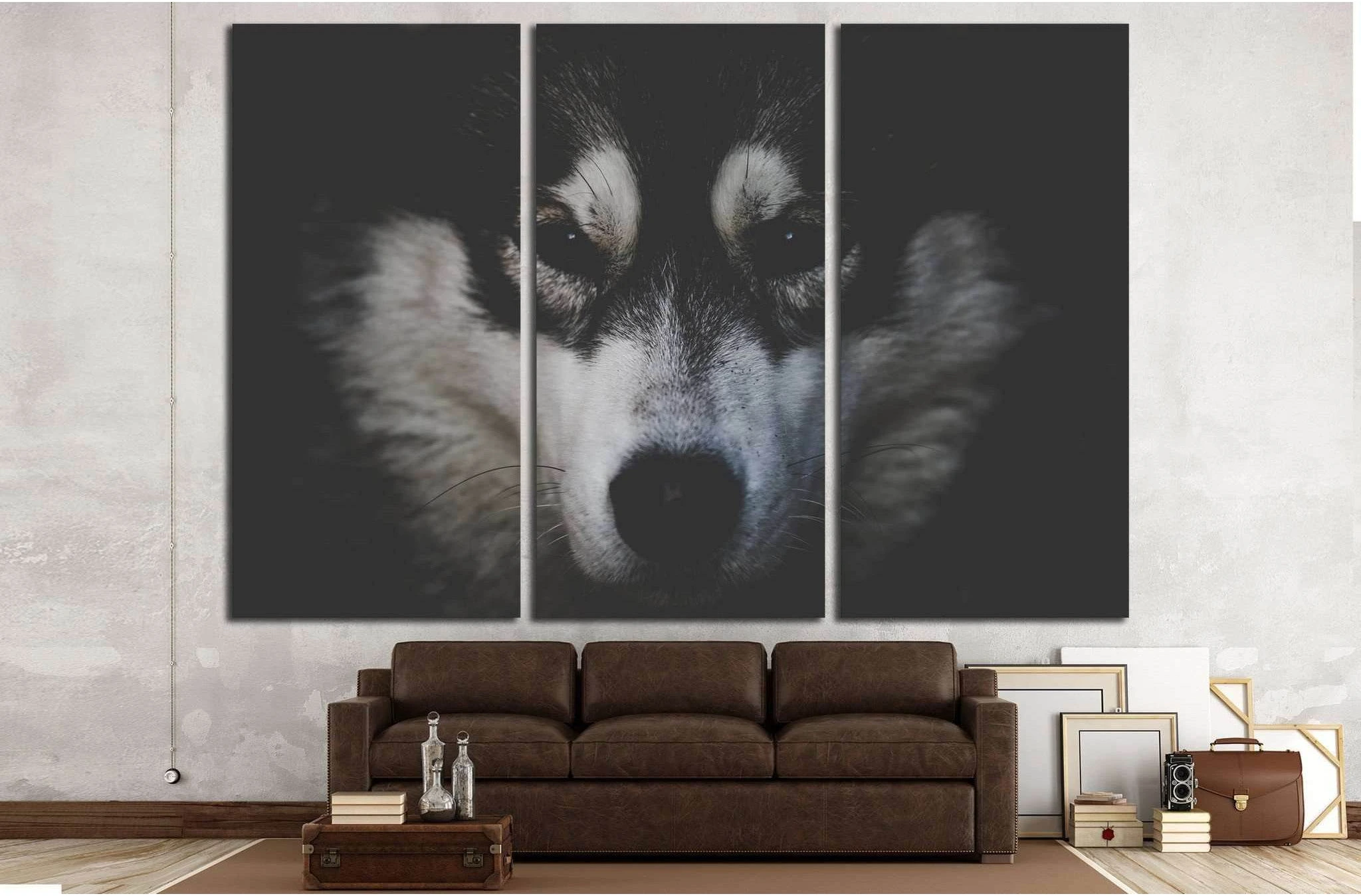 Dog Black and White №2 Ready to Hang Canvas Print - Zellart Canvas Prints ALL_Products, s-2