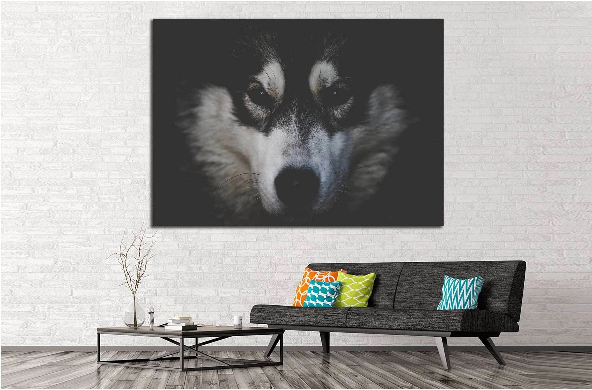 Dog Black and White №2 Ready to Hang Canvas Print - Zellart Canvas Prints ALL_Products, s-2