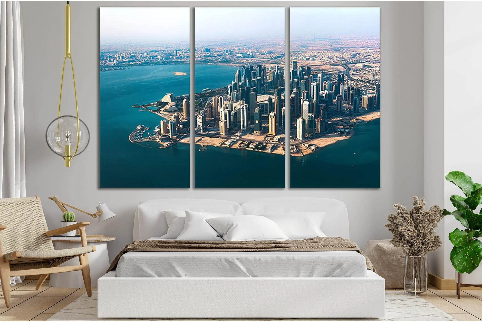 Doha Festival City Doha Qatar Cityscape №SL336 Ready to Hang Canvas Print - Zellart Canvas Prints 0new, ALL_Products, Cityscapes & Skylines