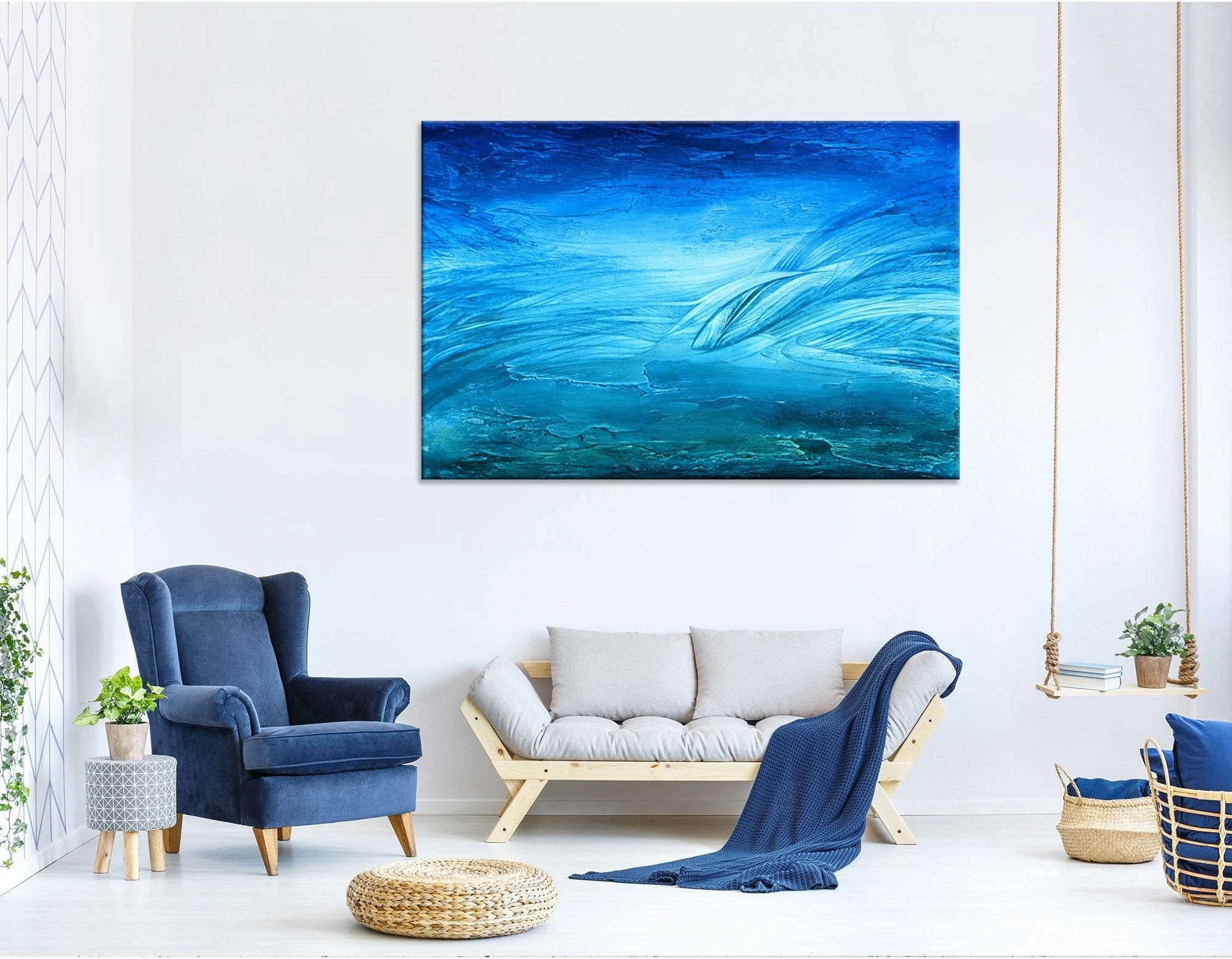 Dolphins In The Ocean №04301 Ready to Hang Canvas Print - Zellart Canvas Prints ALL_Products