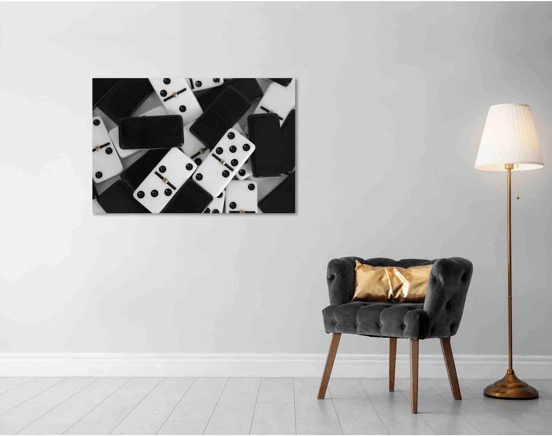 Domino bones №D2824 Ready to Hang Canvas Print - Zellart Canvas Prints 0new, ALL_Products, Black & White Wall Art