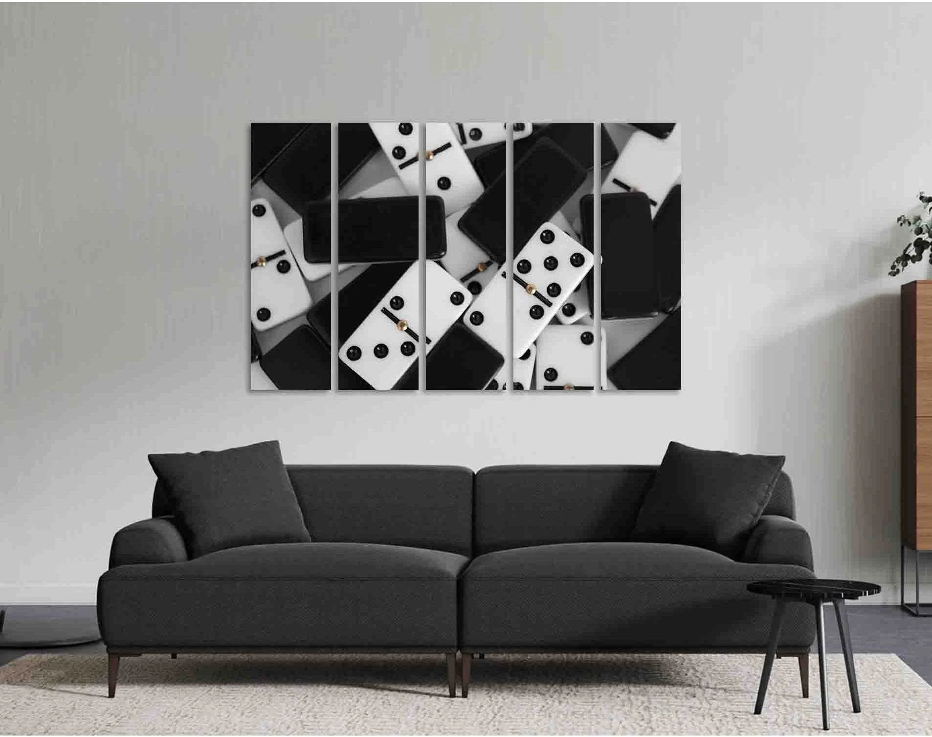 Domino bones №D2824 Ready to Hang Canvas Print - Zellart Canvas Prints 0new, ALL_Products, Black & White Wall Art