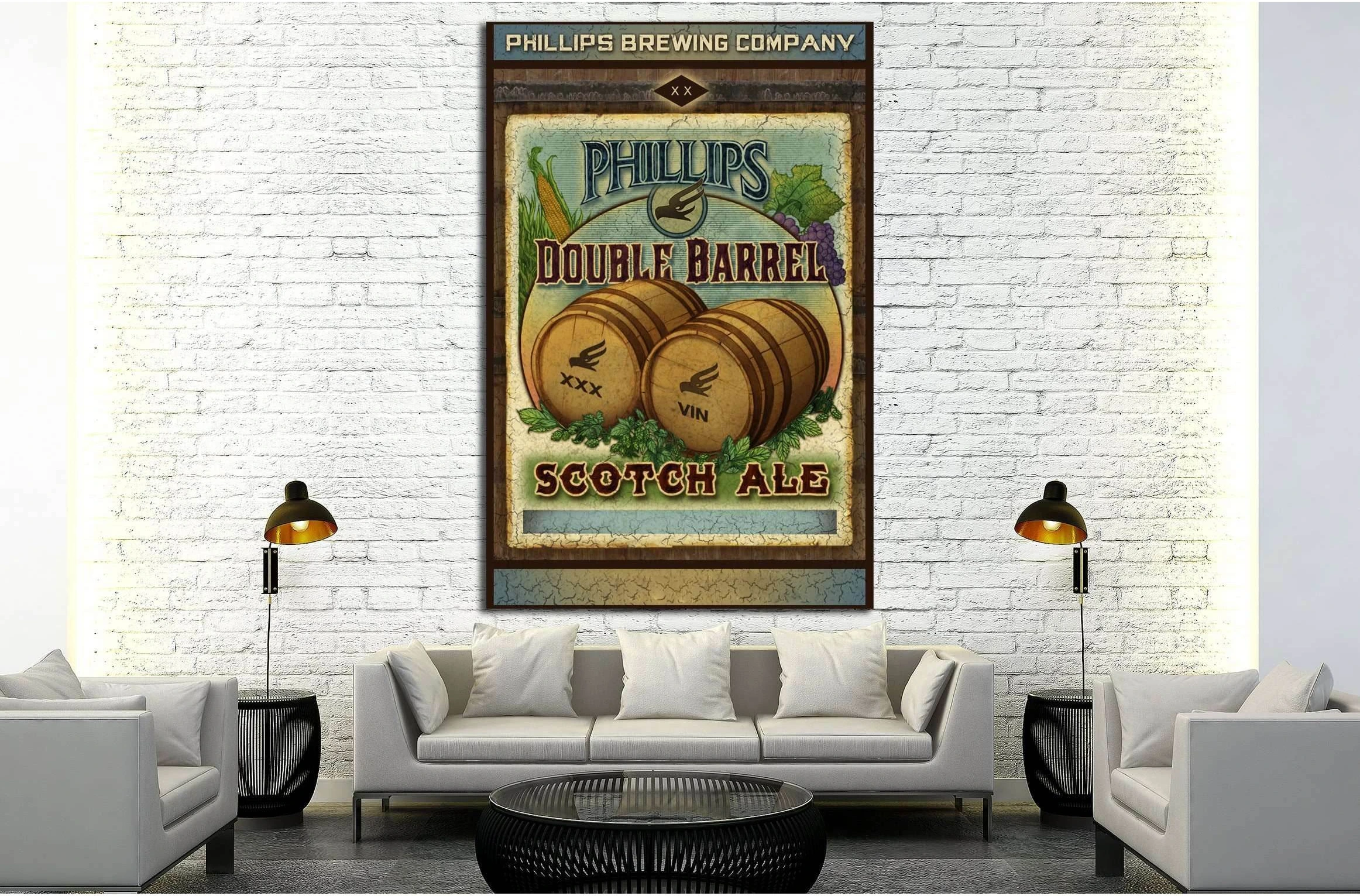 Double Barrel №3455 Ready to Hang Canvas Print - Zellart Canvas Prints ALL_Products, s-3455