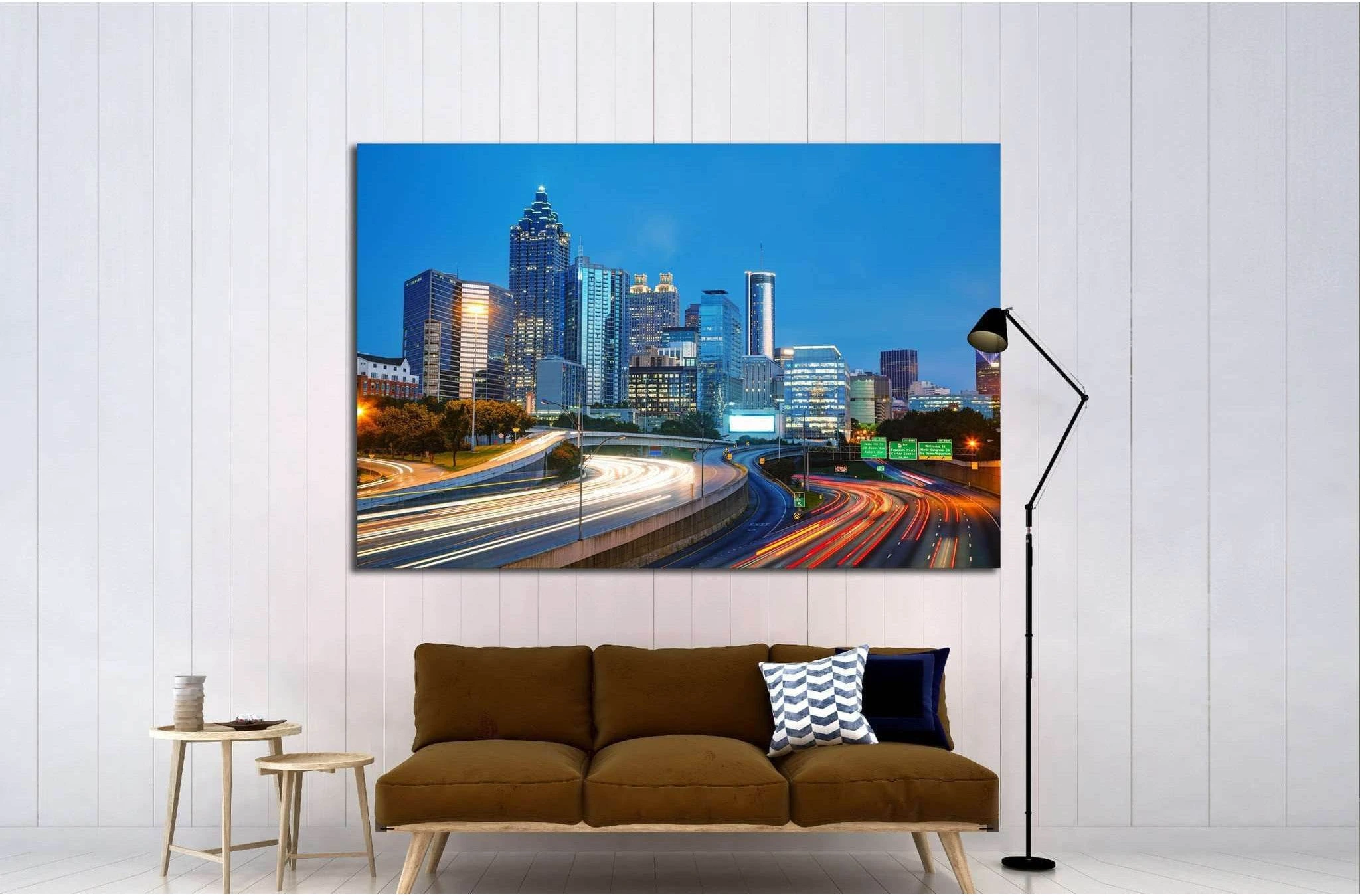 Downtown Atlanta, Georgia at the sunset time №1645 Ready to Hang Canvas Print - Zellart Canvas Prints ALL_Products, s-1645