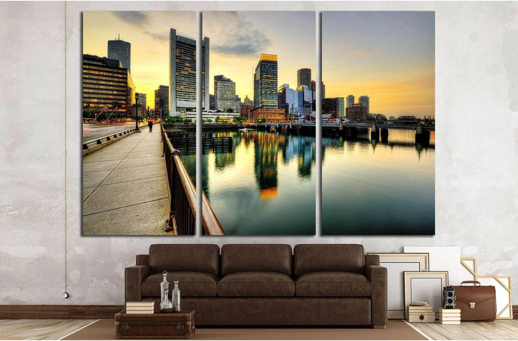 Downtown Boston skyline, financial district №2080 Ready to Hang Canvas Print - Zellart Canvas Prints ALL_Products, s-2080