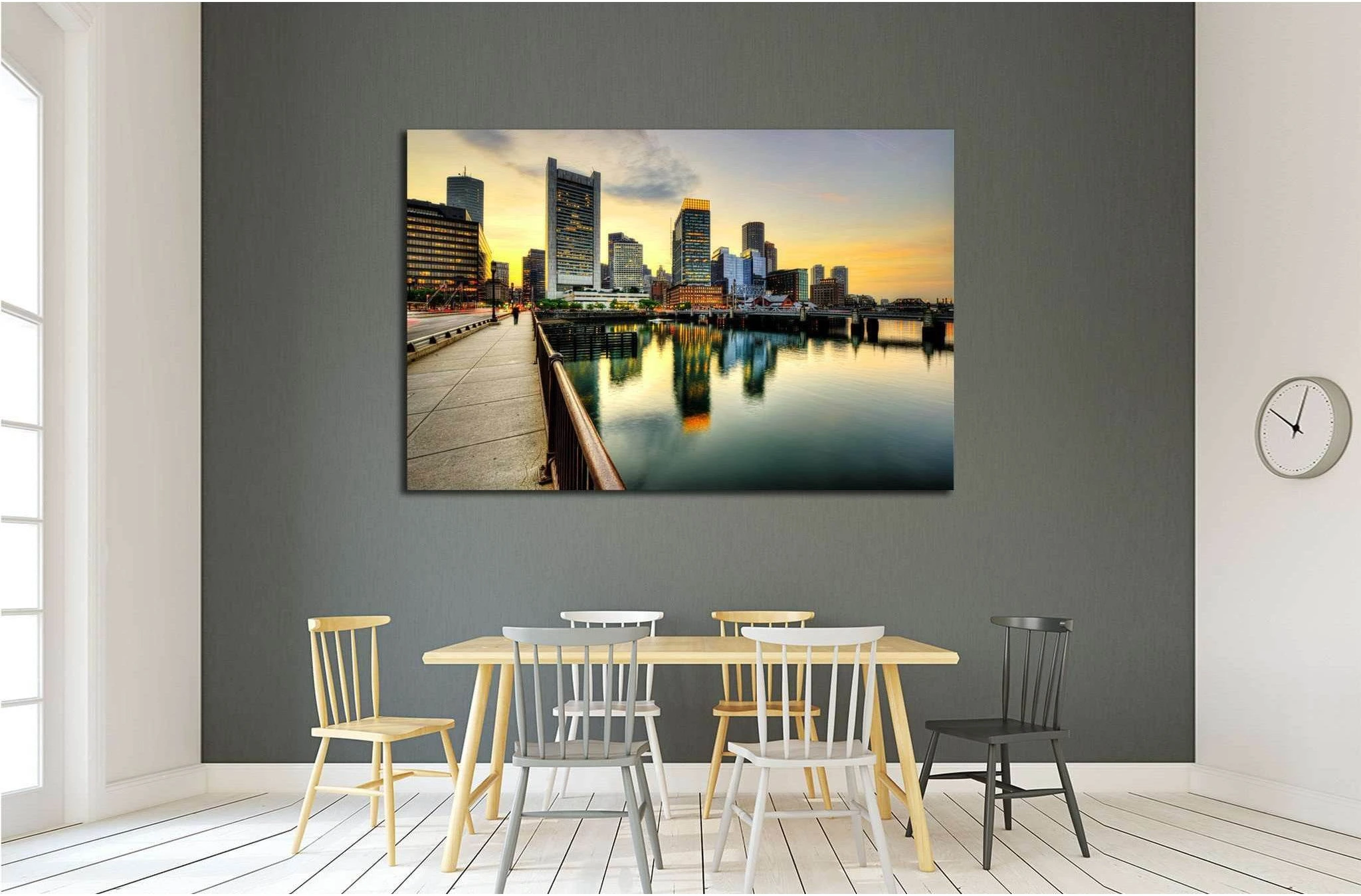 Downtown Boston skyline, financial district №2080 Ready to Hang Canvas Print - Zellart Canvas Prints ALL_Products, s-2080
