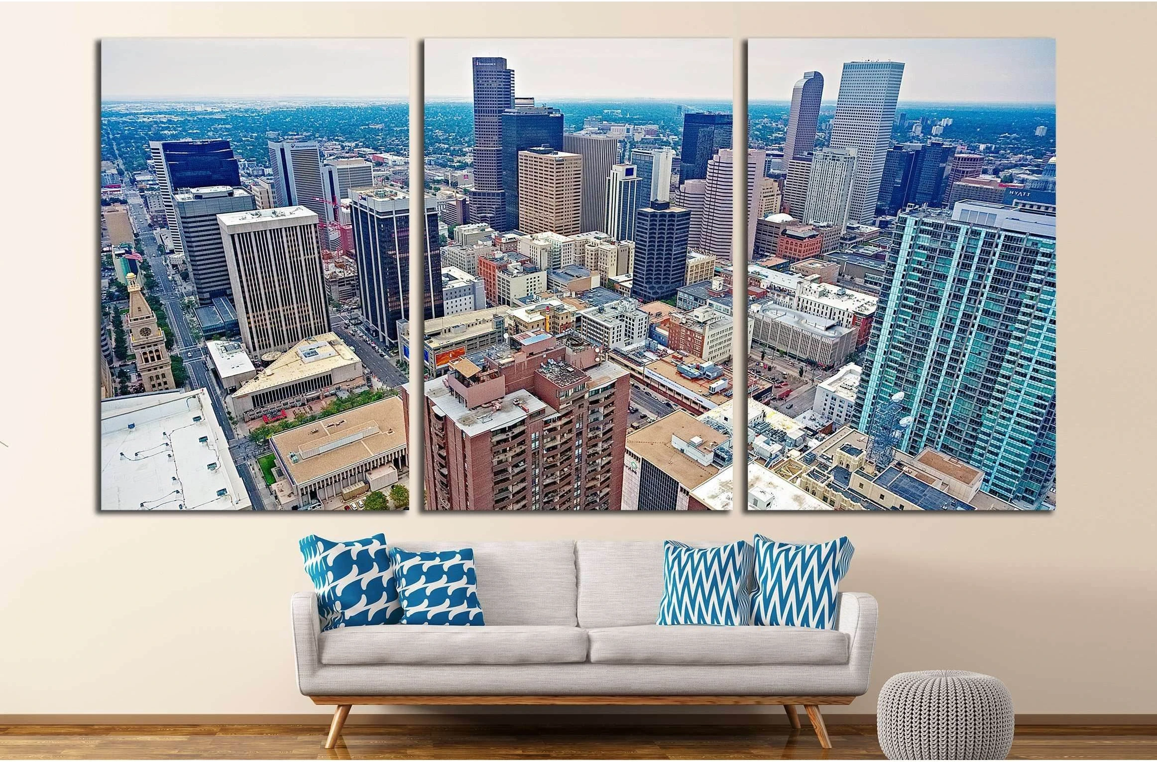 Downtown Denver №1745 Ready to Hang Canvas Print - Zellart Canvas Prints ALL_Products, s-1745