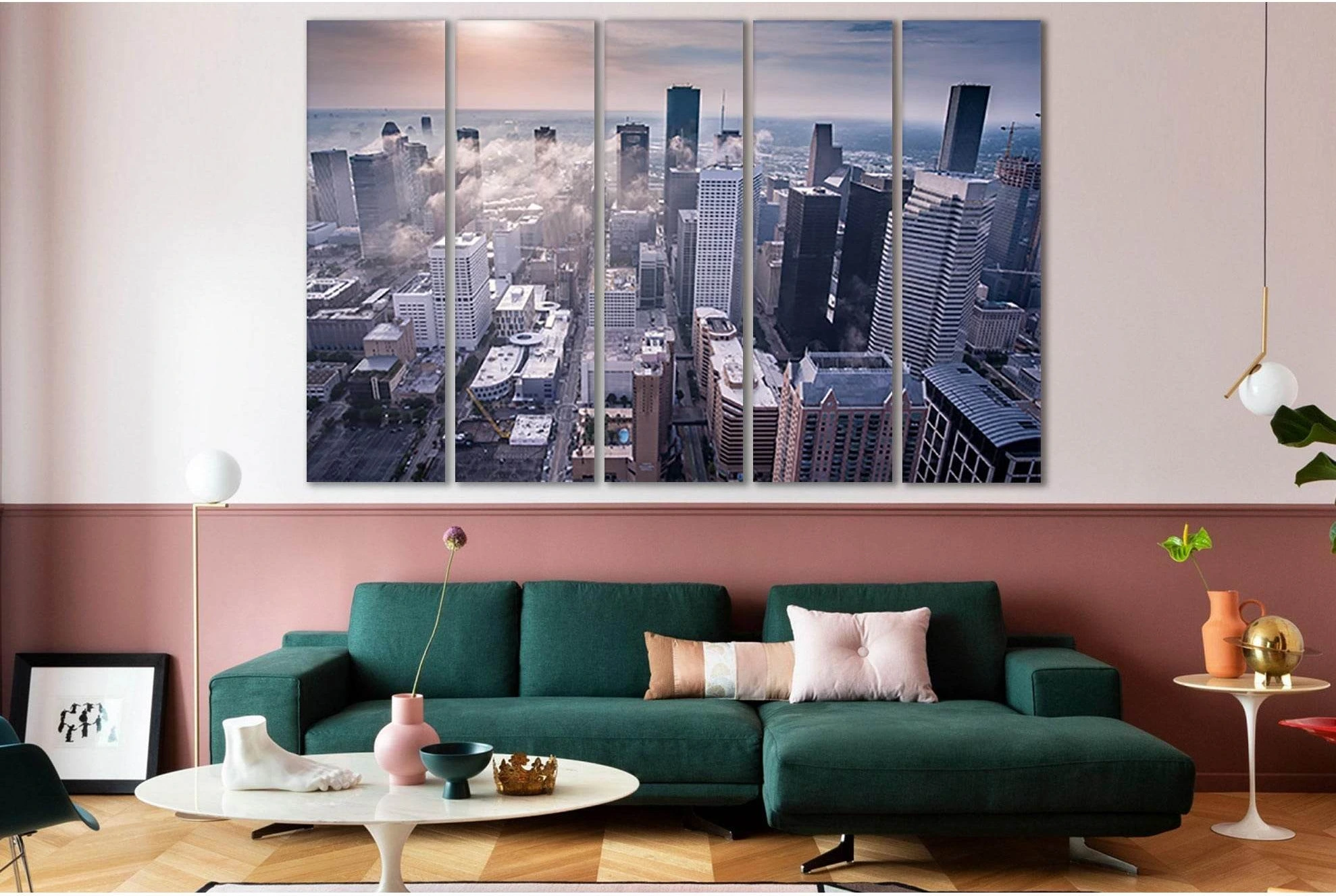 Downtown Houston Texas Skyline №SL332 Ready to Hang Canvas Print - Zellart Canvas Prints 0new, ALL_Products, Cityscapes & Skylines