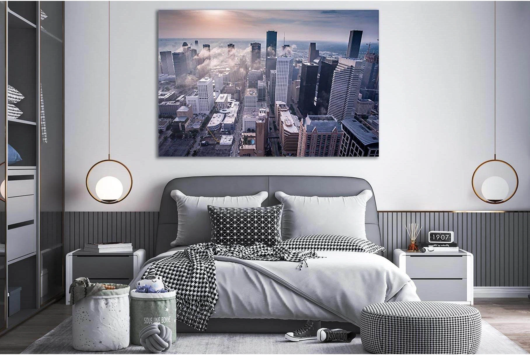 Downtown Houston Texas Skyline №SL332 Ready to Hang Canvas Print - Zellart Canvas Prints 0new, ALL_Products, Cityscapes & Skylines