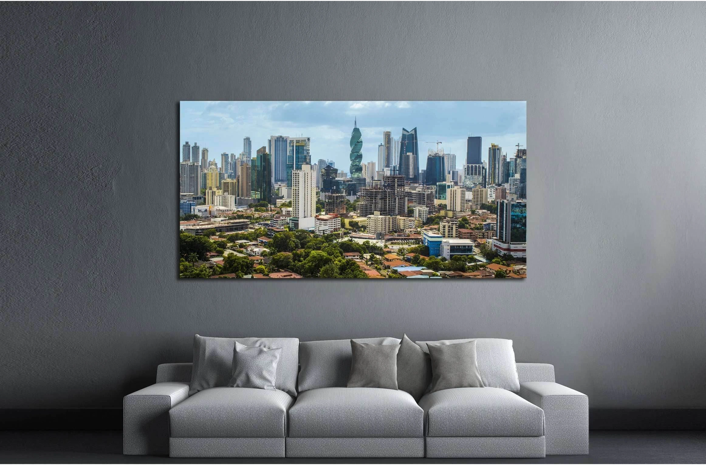 Downtown Panama City Skyscrapers №1546 Ready to Hang Canvas Print - Zellart Canvas Prints ALL_Products, s-1546
