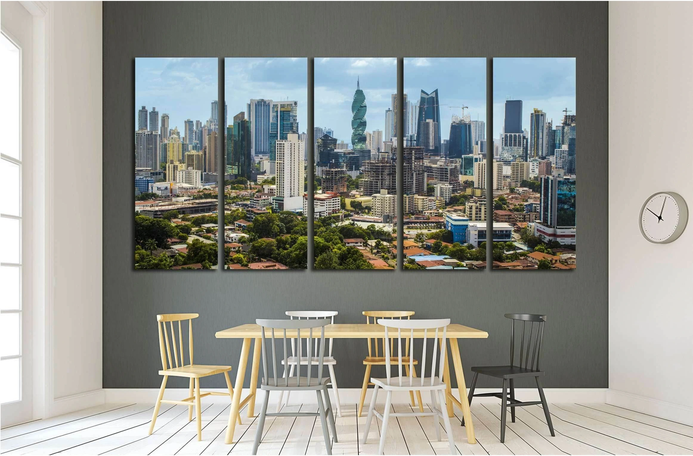 Downtown Panama City Skyscrapers №1546 Ready to Hang Canvas Print - Zellart Canvas Prints ALL_Products, s-1546