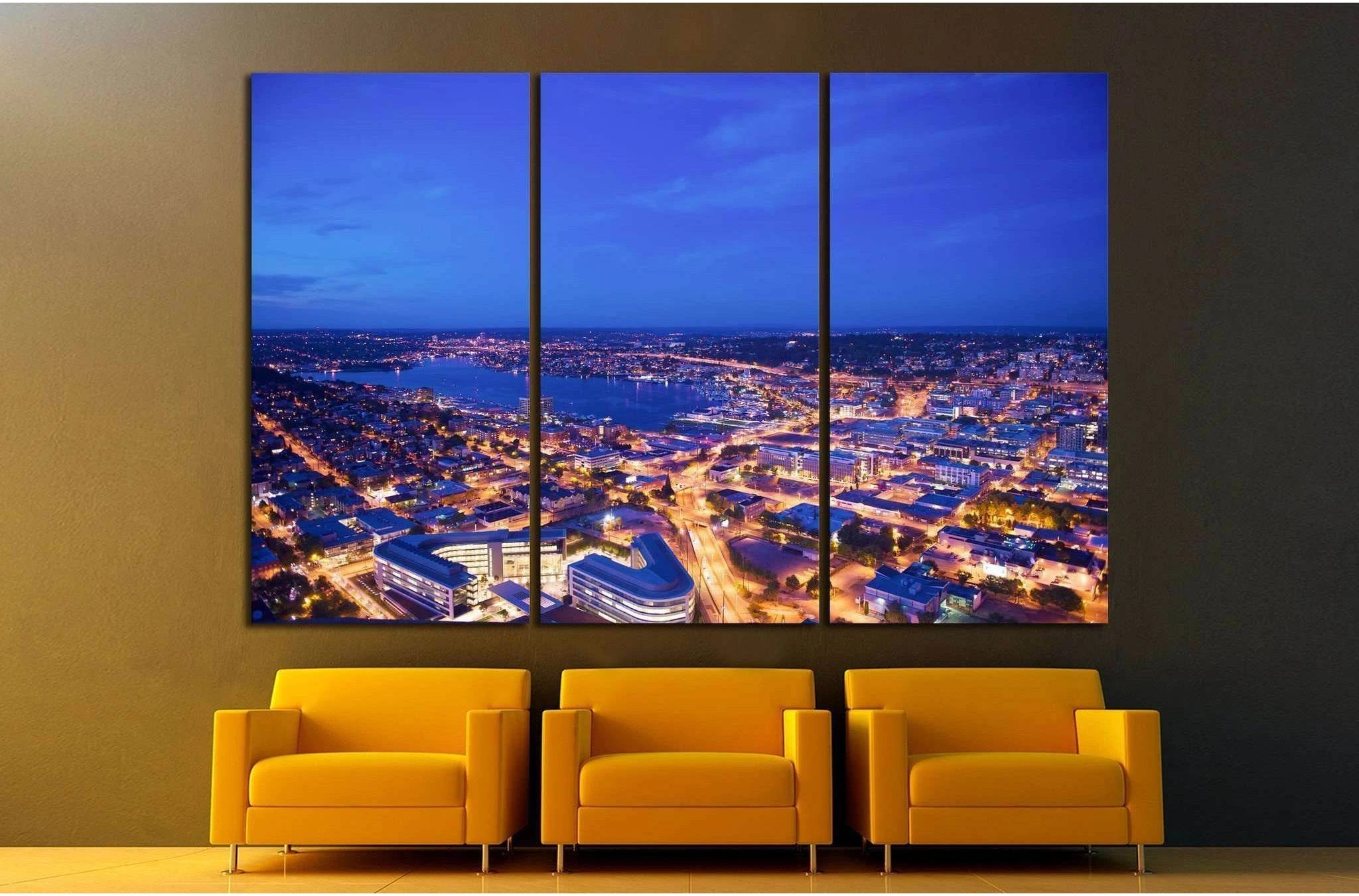 downtown seattle from above №1358 Ready to Hang Canvas Print - Zellart Canvas Prints ALL_Products, s-1358