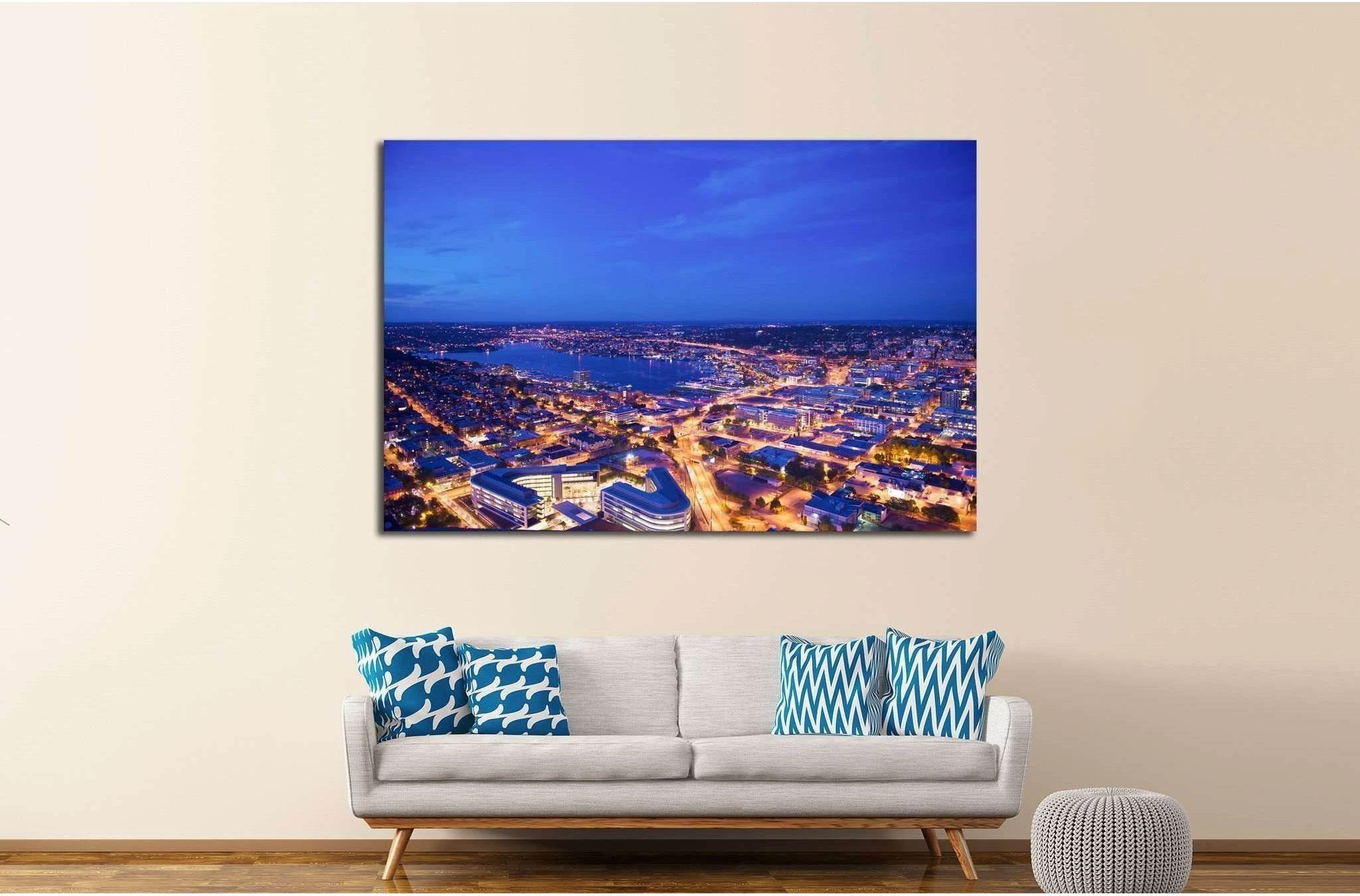 downtown seattle from above №1358 Ready to Hang Canvas Print - Zellart Canvas Prints ALL_Products, s-1358