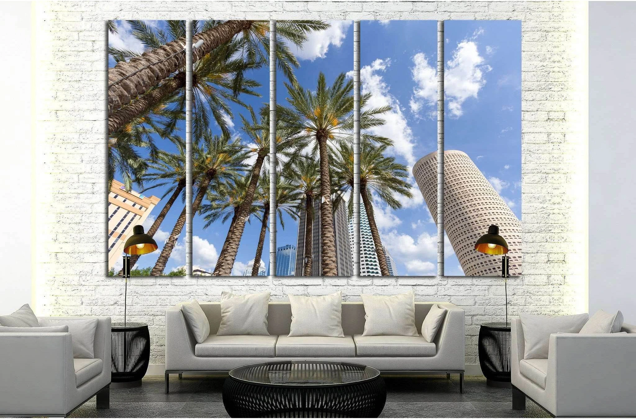Downtown Tampa, Florida daytime №1213 Ready to Hang Canvas Print - Zellart Canvas Prints ALL_Products, s-1213