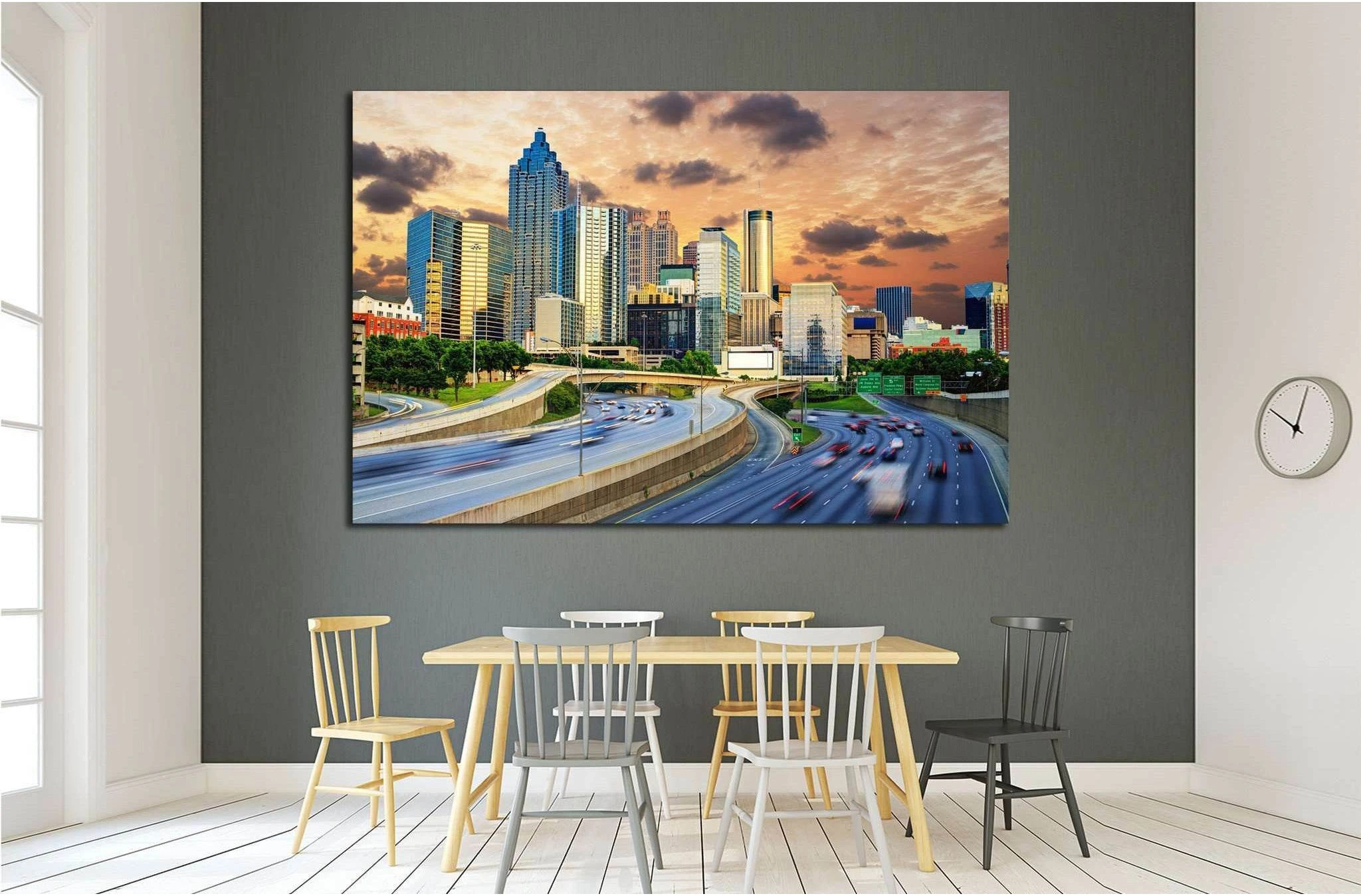 Downtowntown Atlanta, Georgia Skyline №1624 Ready to Hang Canvas Print - Zellart Canvas Prints ALL_Products, s-1624