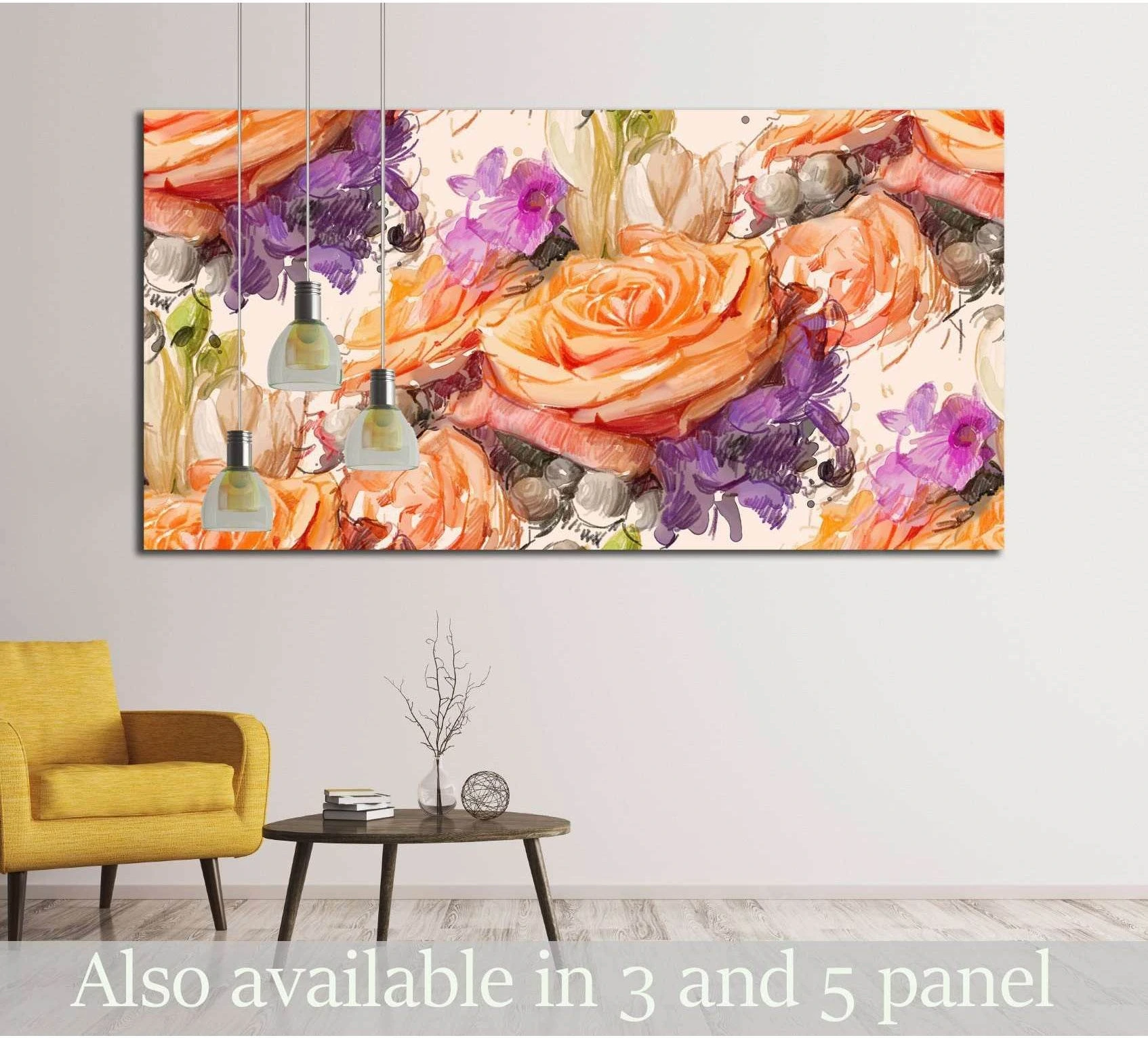 Drawing with colored pencils and watercolor №2571 Ready to Hang Canvas Print - Zellart Canvas Prints ALL_Products, s-2571