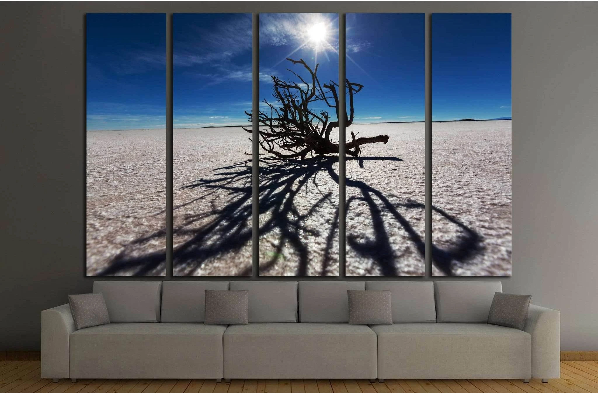 Dry tree in Salar de uyuni, Bolivia №1964 Ready to Hang Canvas Print - Zellart Canvas Prints ALL_Products, s-1964
