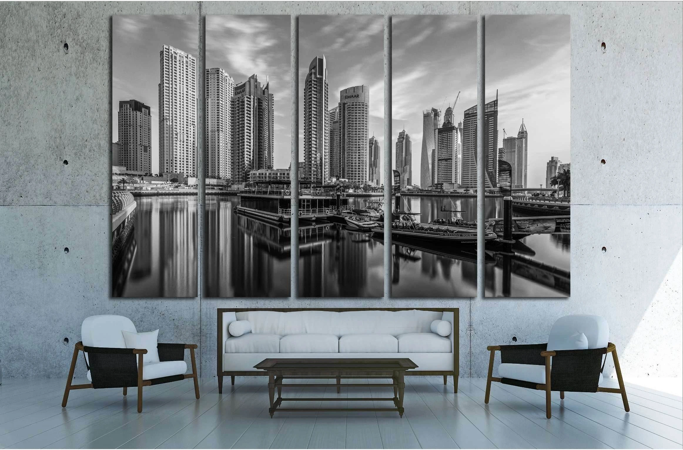 Dubai Marina Skyline. Dubai - United Arab Emirates. №2714 Ready to Hang Canvas Print - Zellart Canvas Prints ALL_Products, s-2714