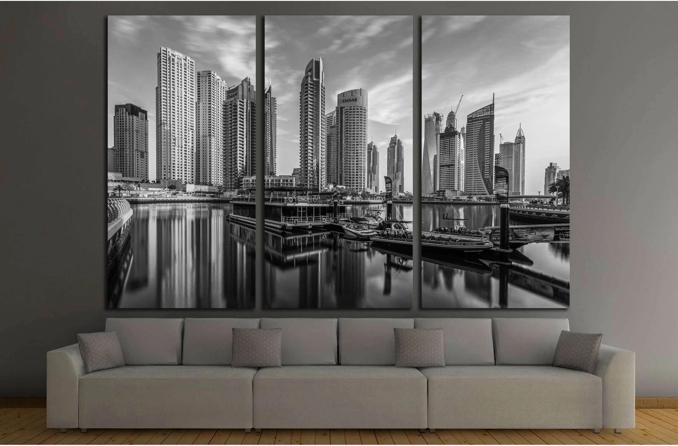Dubai Marina Skyline. Dubai - United Arab Emirates. №2714 Ready to Hang Canvas Print - Zellart Canvas Prints ALL_Products, s-2714