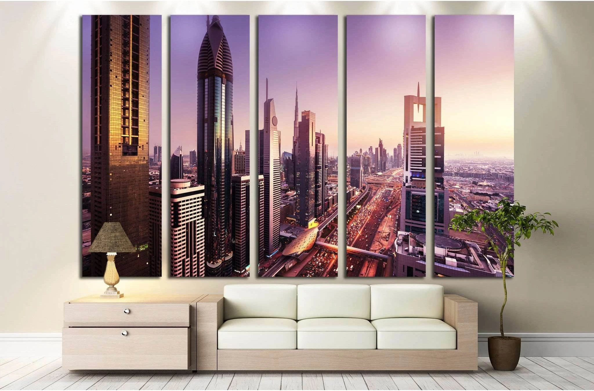 Dubai skyline, United Arab Emirates №1191 Ready to Hang Canvas Print - Zellart Canvas Prints ALL_Products, s-1191