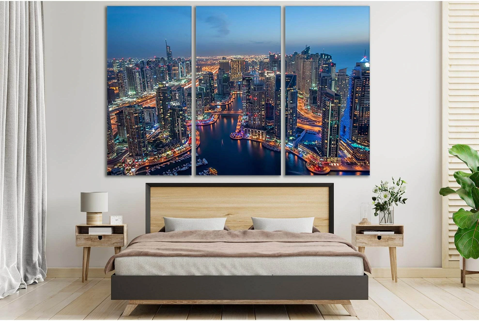 Dubai Skyline View №SL359 Ready to Hang Canvas Print - Zellart Canvas Prints 0new, ALL_Products, Cityscapes & Skylines