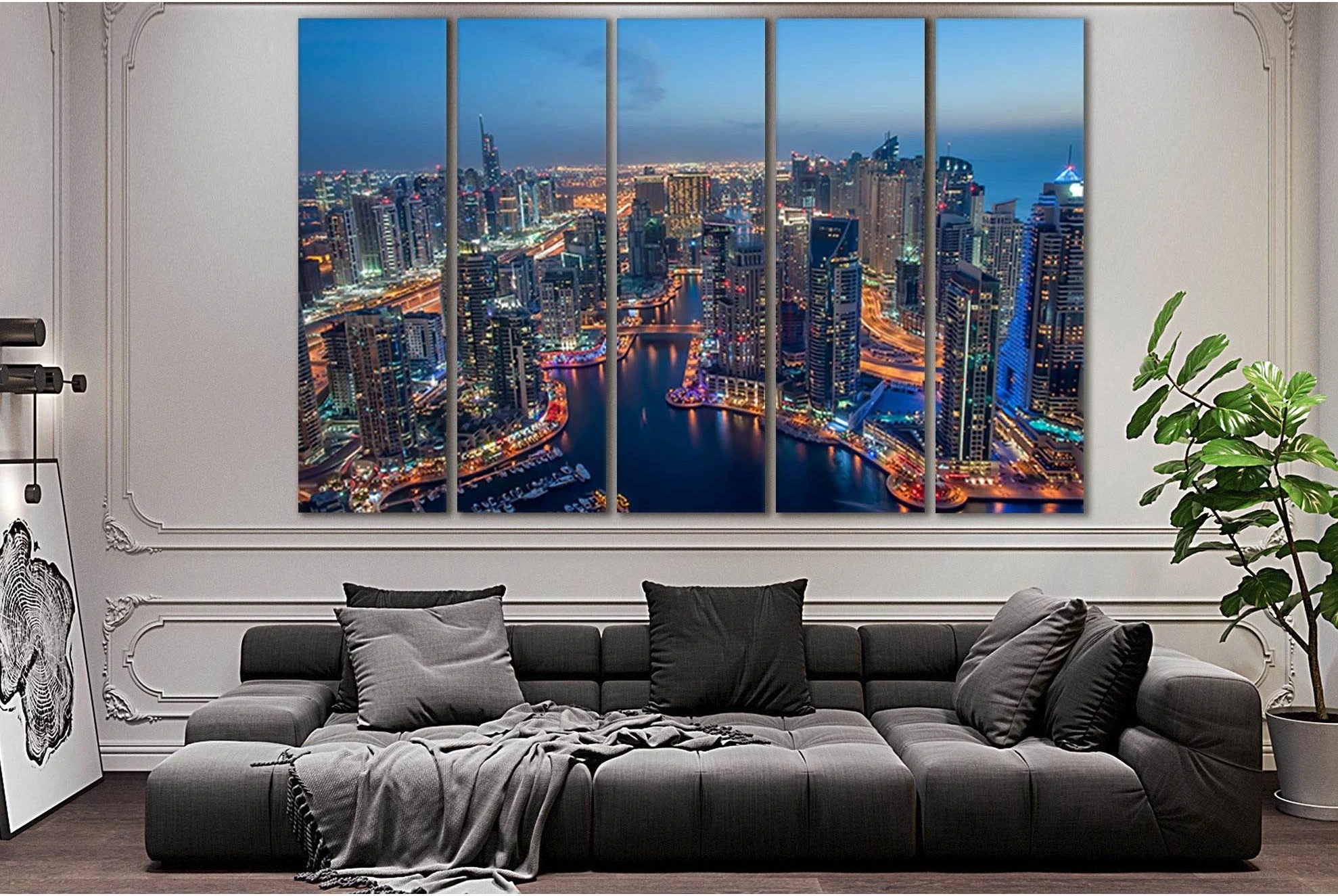 Dubai Skyline View №SL359 Ready to Hang Canvas Print - Zellart Canvas Prints 0new, ALL_Products, Cityscapes & Skylines