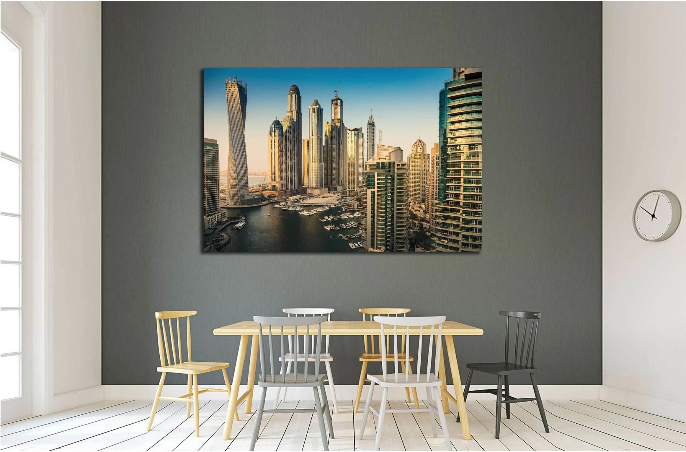 DUBAI, UAE, Dubai Marina at Dusk, Persian Gulf №2313 Ready to Hang Canvas Print - Zellart Canvas Prints ALL_Products, s-2313