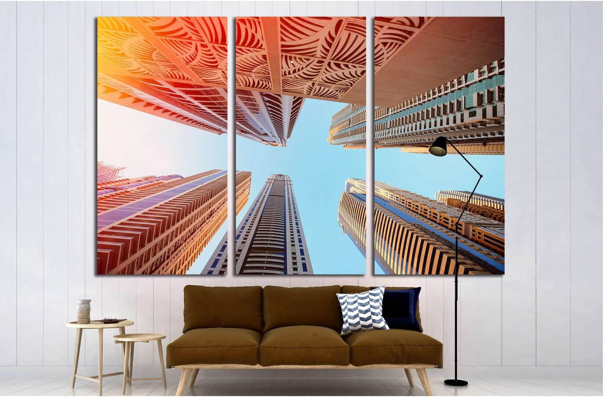 Dubai, UAE, Skyscrapers on a background of the sky in Dubai Marina №1656 Ready to Hang Canvas Print - Zellart Canvas Prints ALL_Products, s-1656
