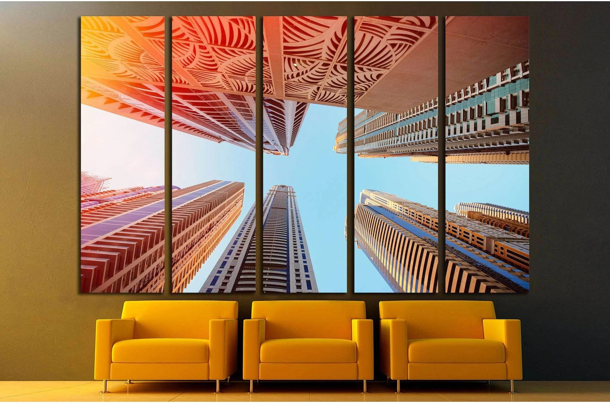 Dubai, UAE, Skyscrapers on a background of the sky in Dubai Marina №1656 Ready to Hang Canvas Print - Zellart Canvas Prints ALL_Products, s-1656