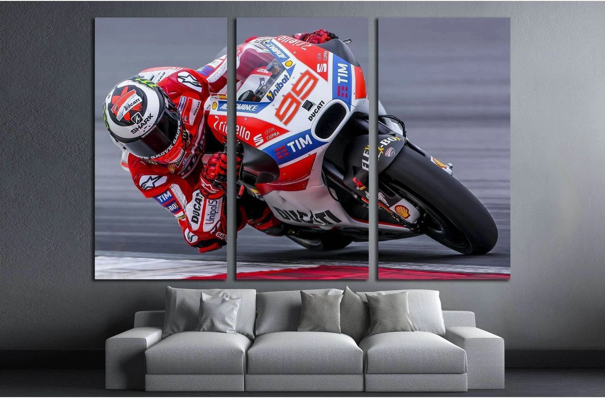 Ducati Team, Jorge Lorenzo, 2017 MotoGP pre-season test, SEPANG, MALAYSIA №1895 Ready to Hang Canvas Print - Zellart Canvas Prints ALL_Products, s-1895