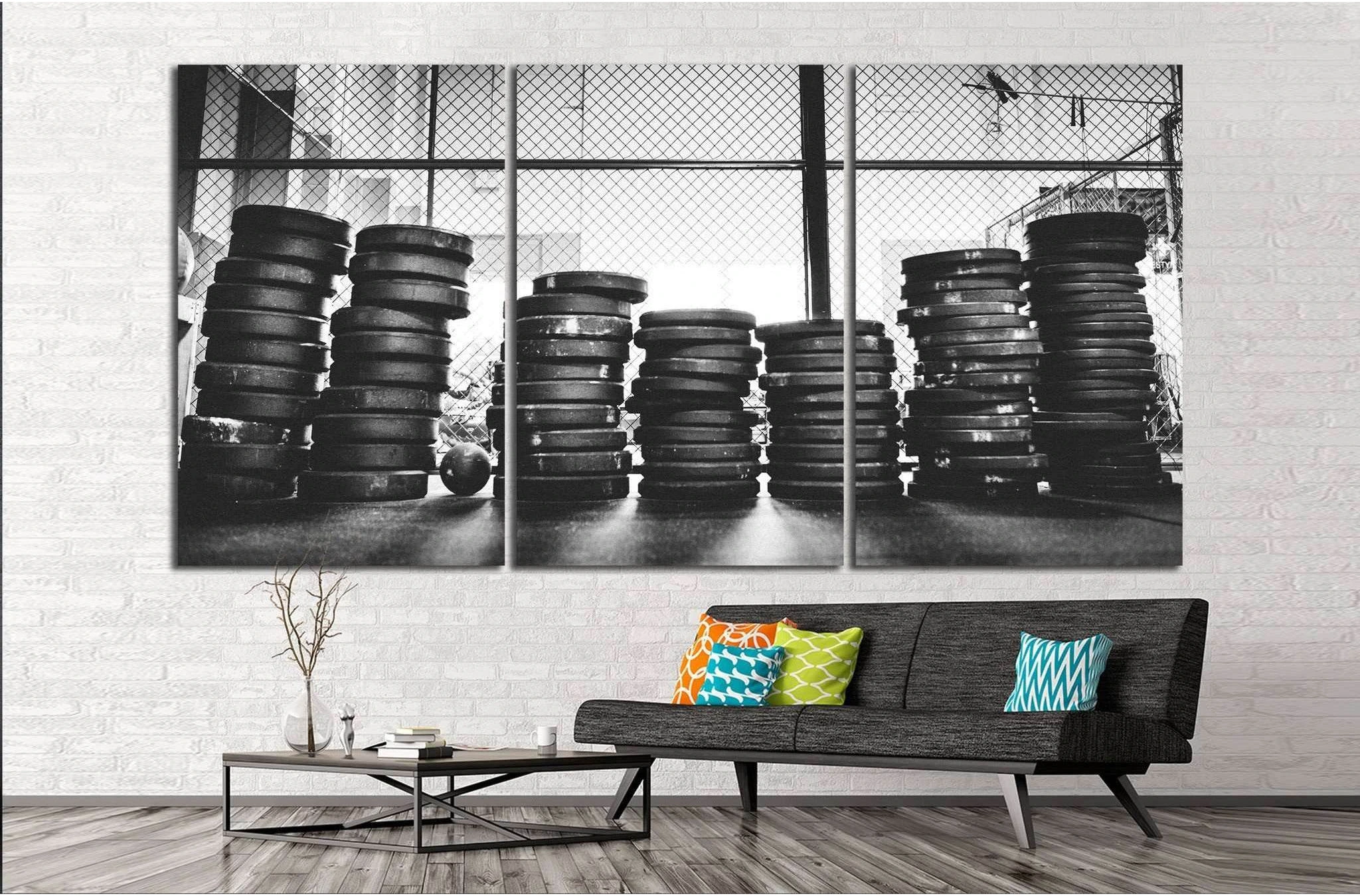 Dumbbells for weightlifting, Crossfit training №1467 Ready to Hang Canvas Print - Zellart Canvas Prints ALL_Products, s-1467