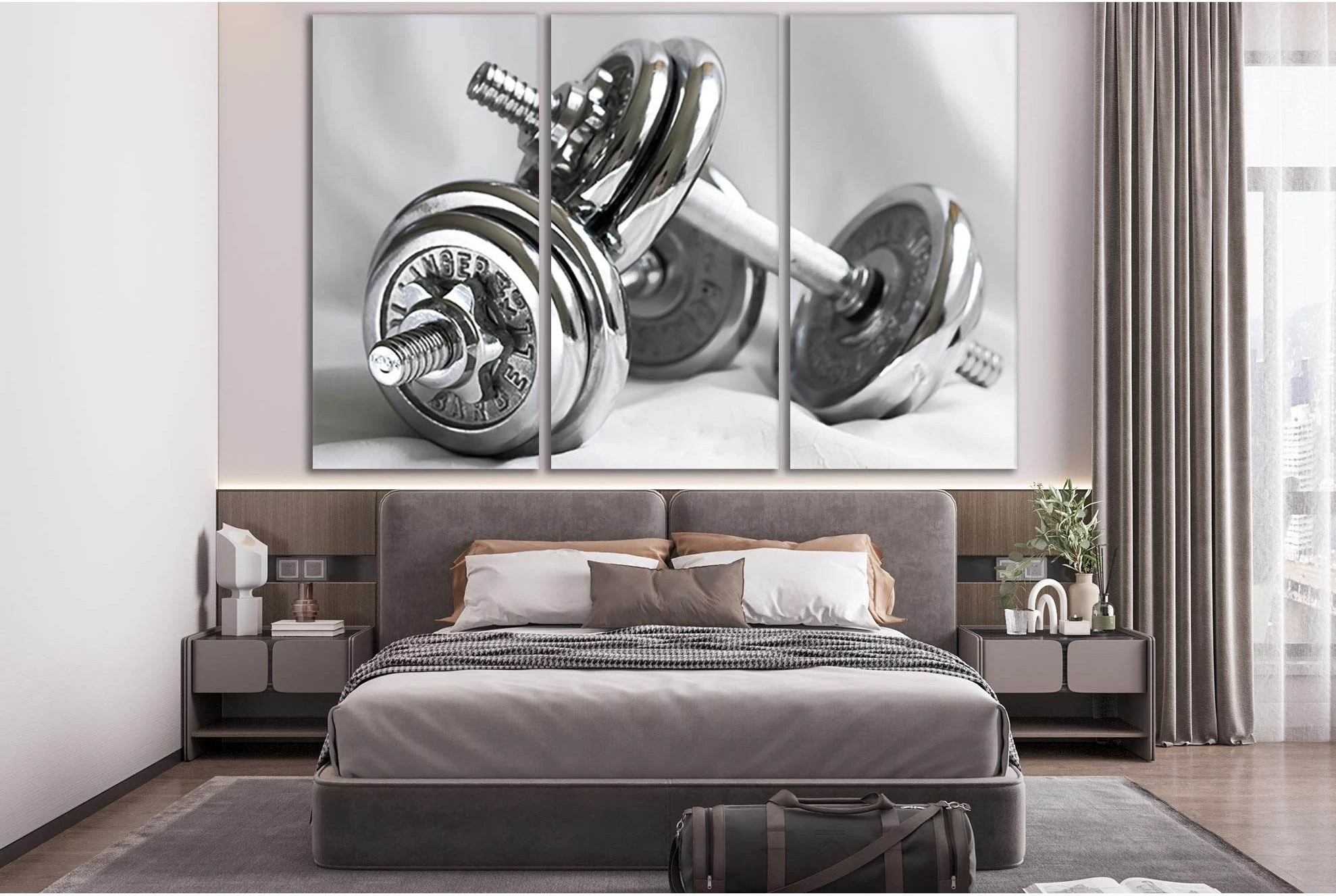 Dumbbells Sport Motivation №SL954 Ready to Hang Canvas Print - Zellart Canvas Prints 0new, ALL_Products, Sports & Motivation