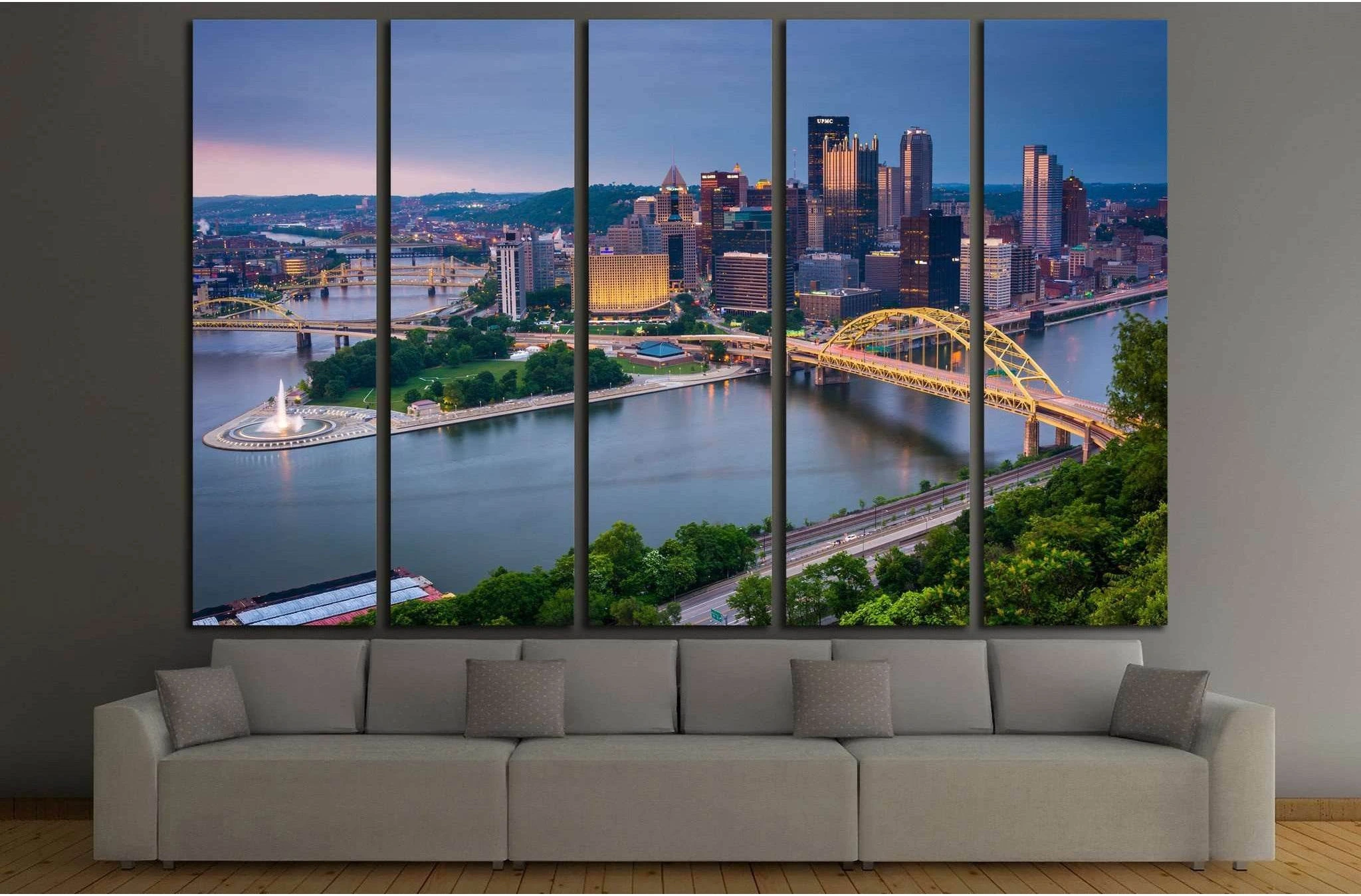 Duquesne Incline in Mount Washington, Pittsburgh, Pennsylvania №1703 Ready to Hang Canvas Print - Zellart Canvas Prints ALL_Products, s-1703