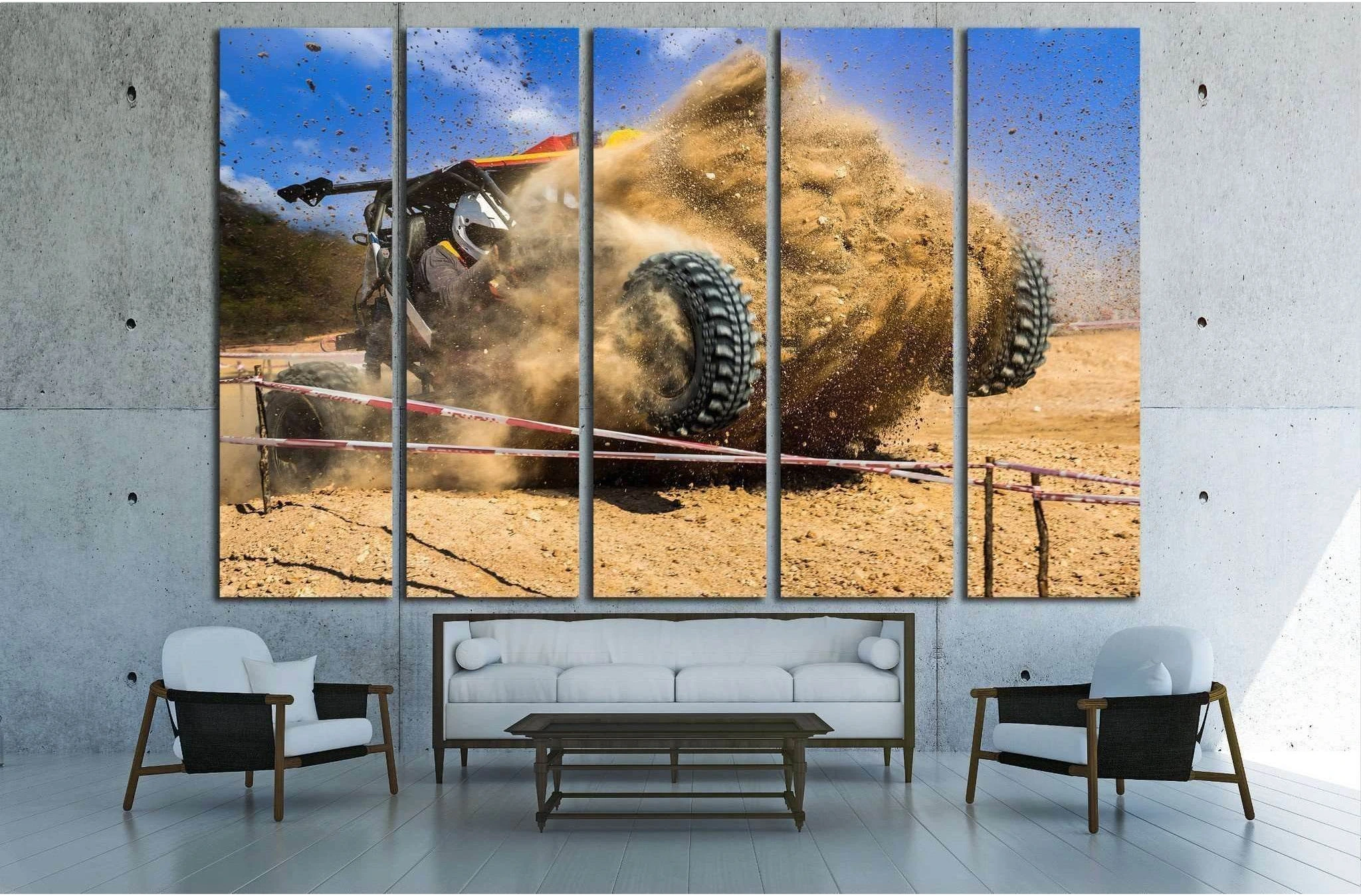 Dust splashed in off-road competition №1875 Ready to Hang Canvas Print - Zellart Canvas Prints ALL_Products, s-1875