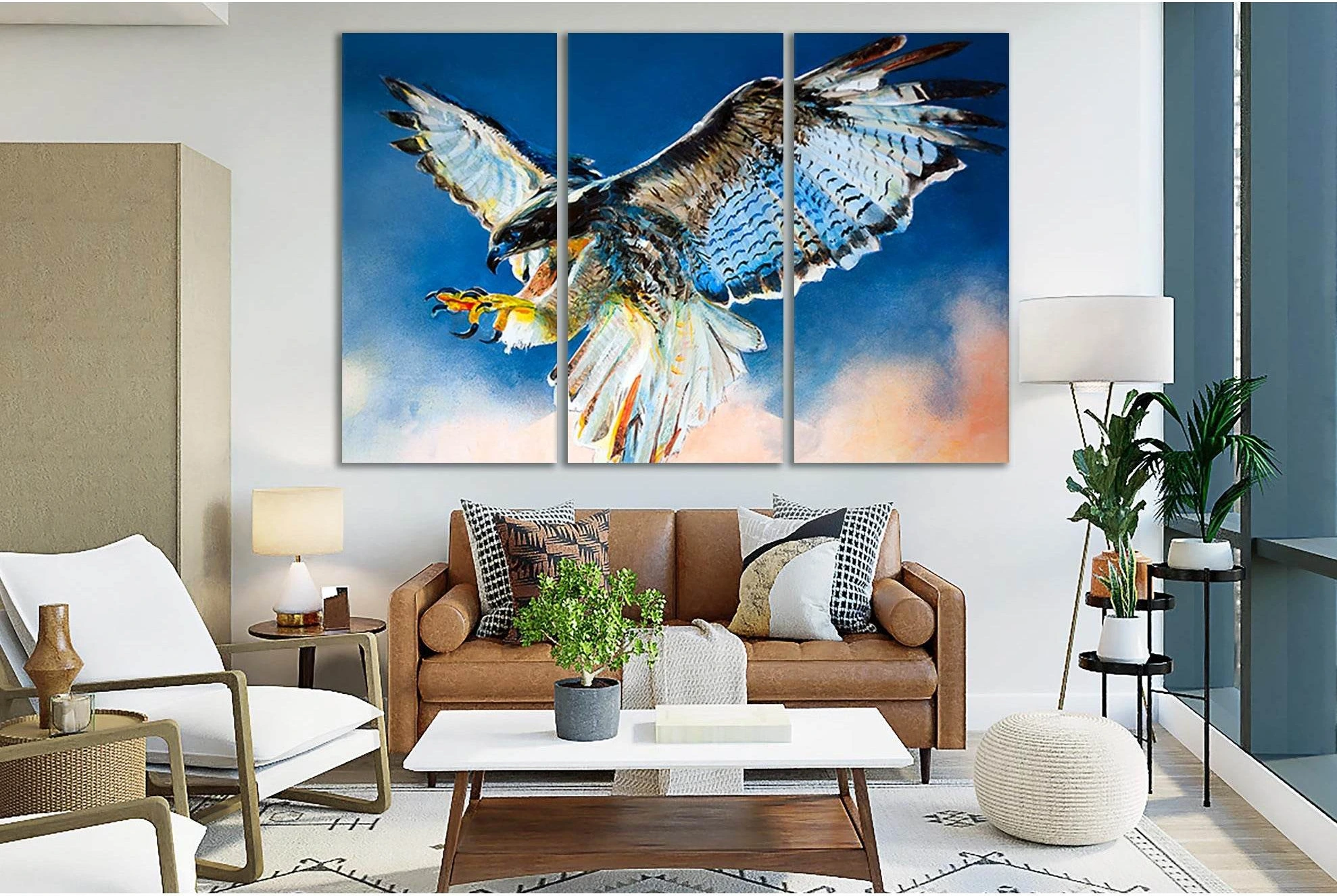 Eagle In The Sky Oil Painting №SL592 Ready to Hang Canvas Print - Zellart Canvas Prints 0new, ALL_Products, Oil Painting Wall Art