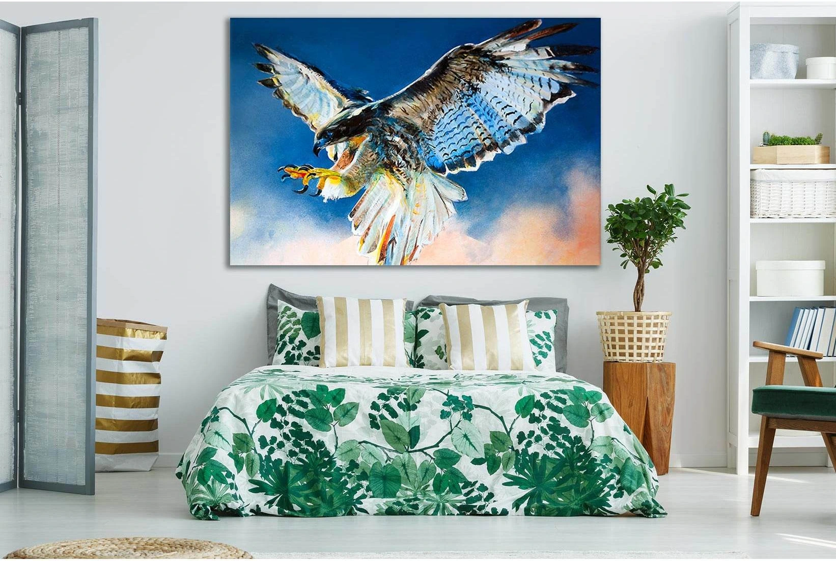 Eagle In The Sky Oil Painting №SL592 Ready to Hang Canvas Print - Zellart Canvas Prints 0new, ALL_Products, Oil Painting Wall Art