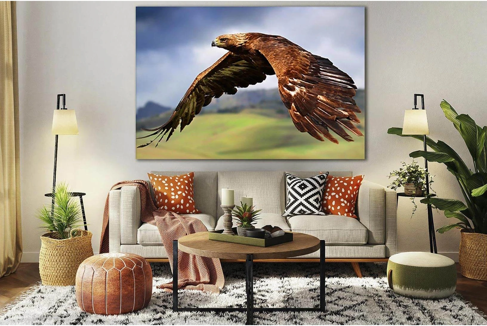 Eagle's Graceful Flight №SL1033 Ready to Hang Canvas Print - Zellart Canvas Prints 0new, ALL_Products, Animals & Wildlife