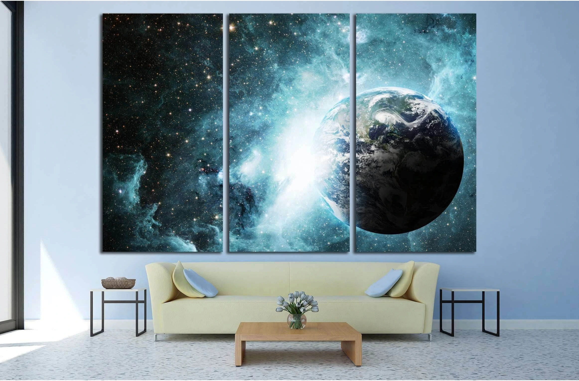 Earth and space, Elements of this image furnished by NASA №2458 Ready to Hang Canvas Print - Zellart Canvas Prints ALL_Products, s-2458