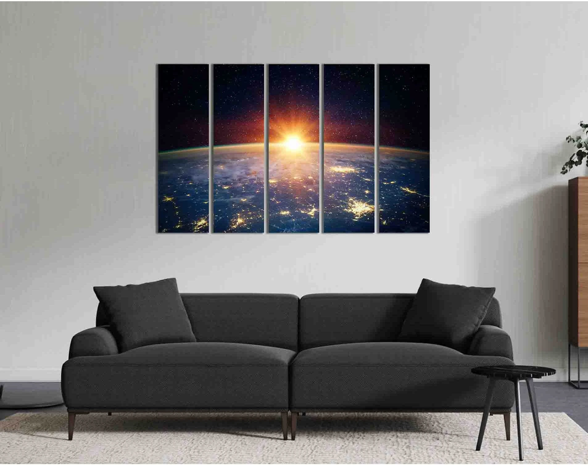 Earth and sunlight №D2087 Ready to Hang Canvas Print - Zellart Canvas Prints 0new, ALL_Products, Sunrise & sunset wall art