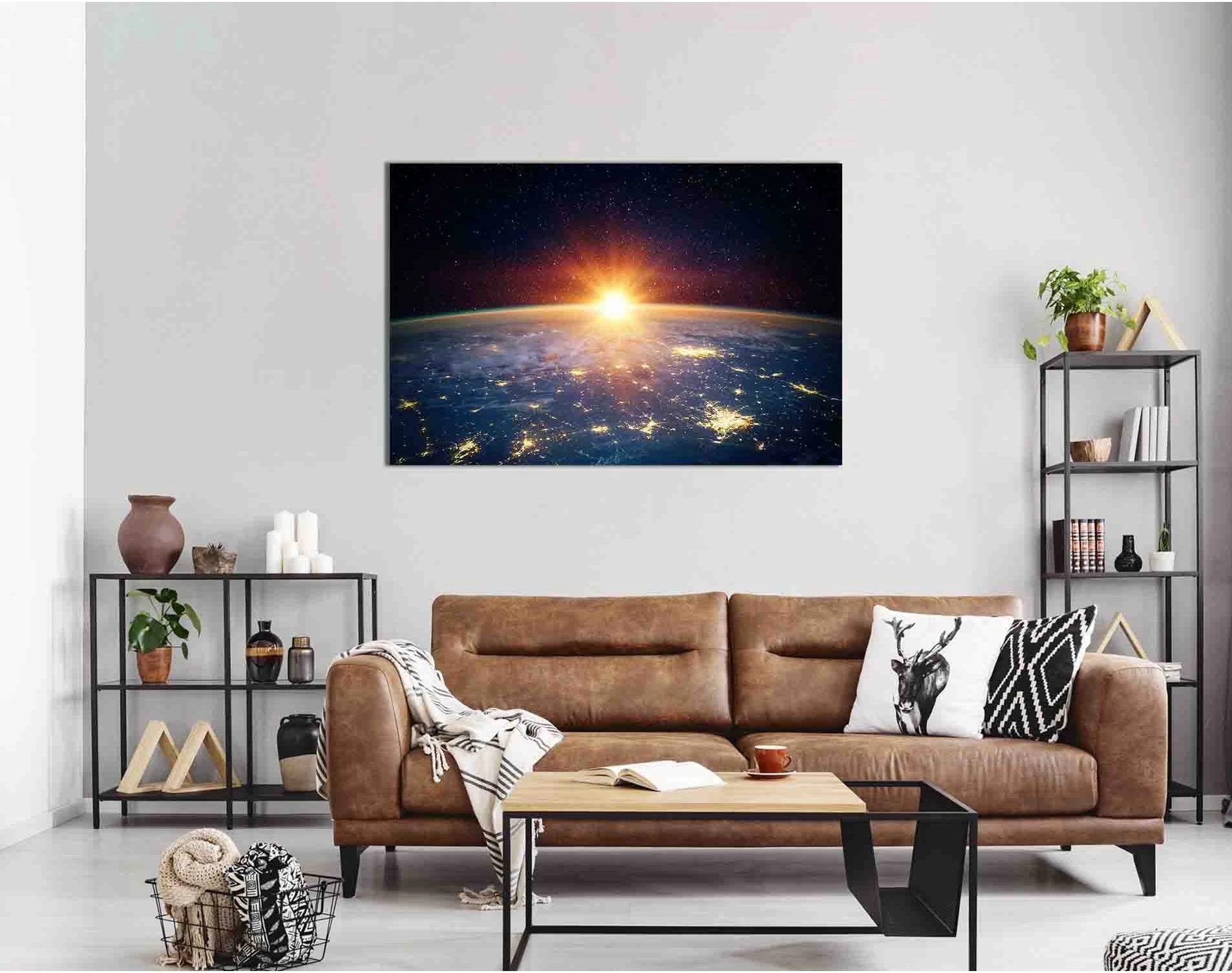 Earth and sunlight №D2087 Ready to Hang Canvas Print - Zellart Canvas Prints 0new, ALL_Products, Sunrise & sunset wall art