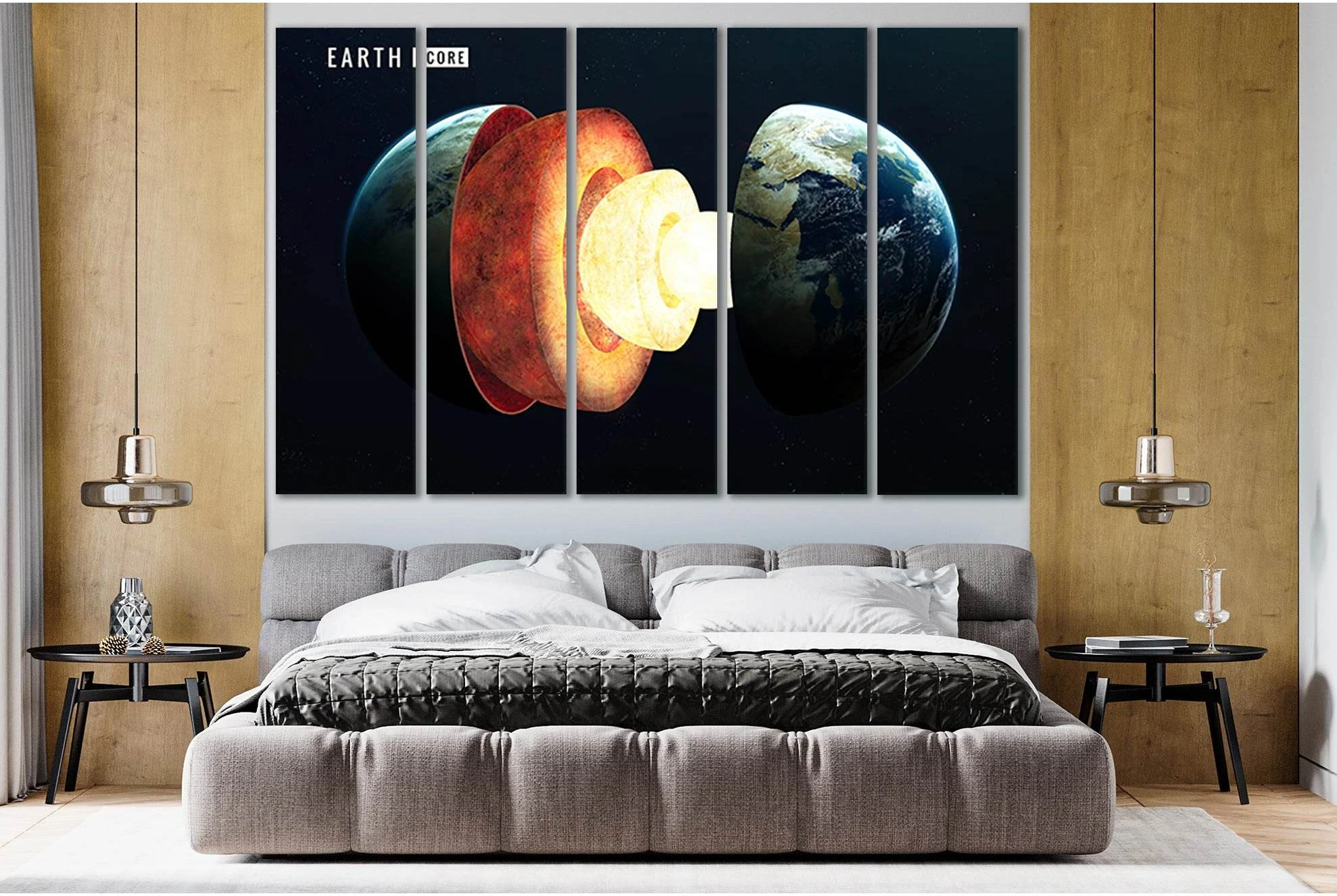 Earth Inner Structure №SL398 Ready to Hang Canvas Print - Zellart Canvas Prints 0new, ALL_Products, Astronomy & Space Canvas Wall Art