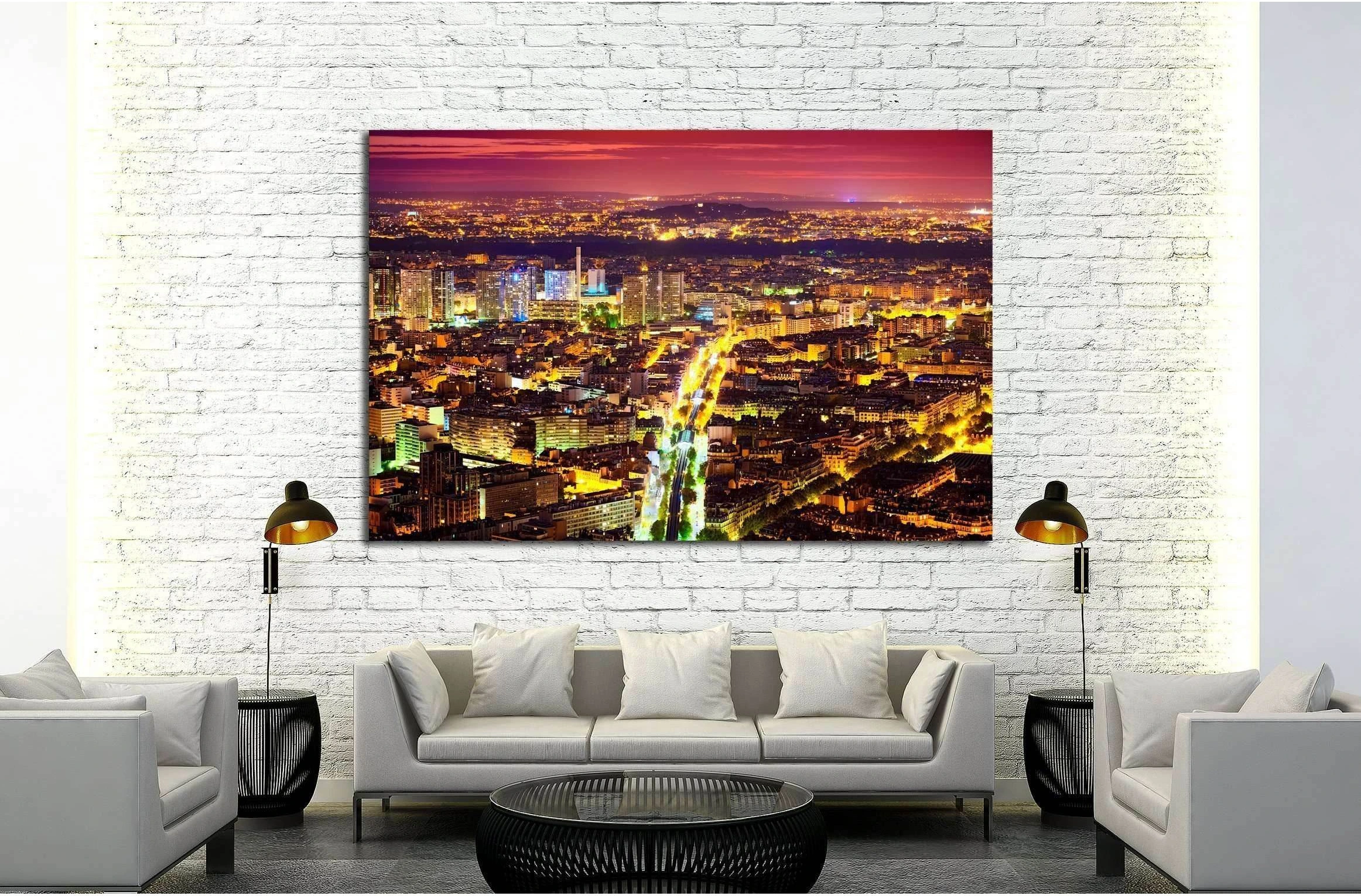 Eastern Paris at Night №2587 Ready to Hang Canvas Print - Zellart Canvas Prints ALL_Products, s-2587