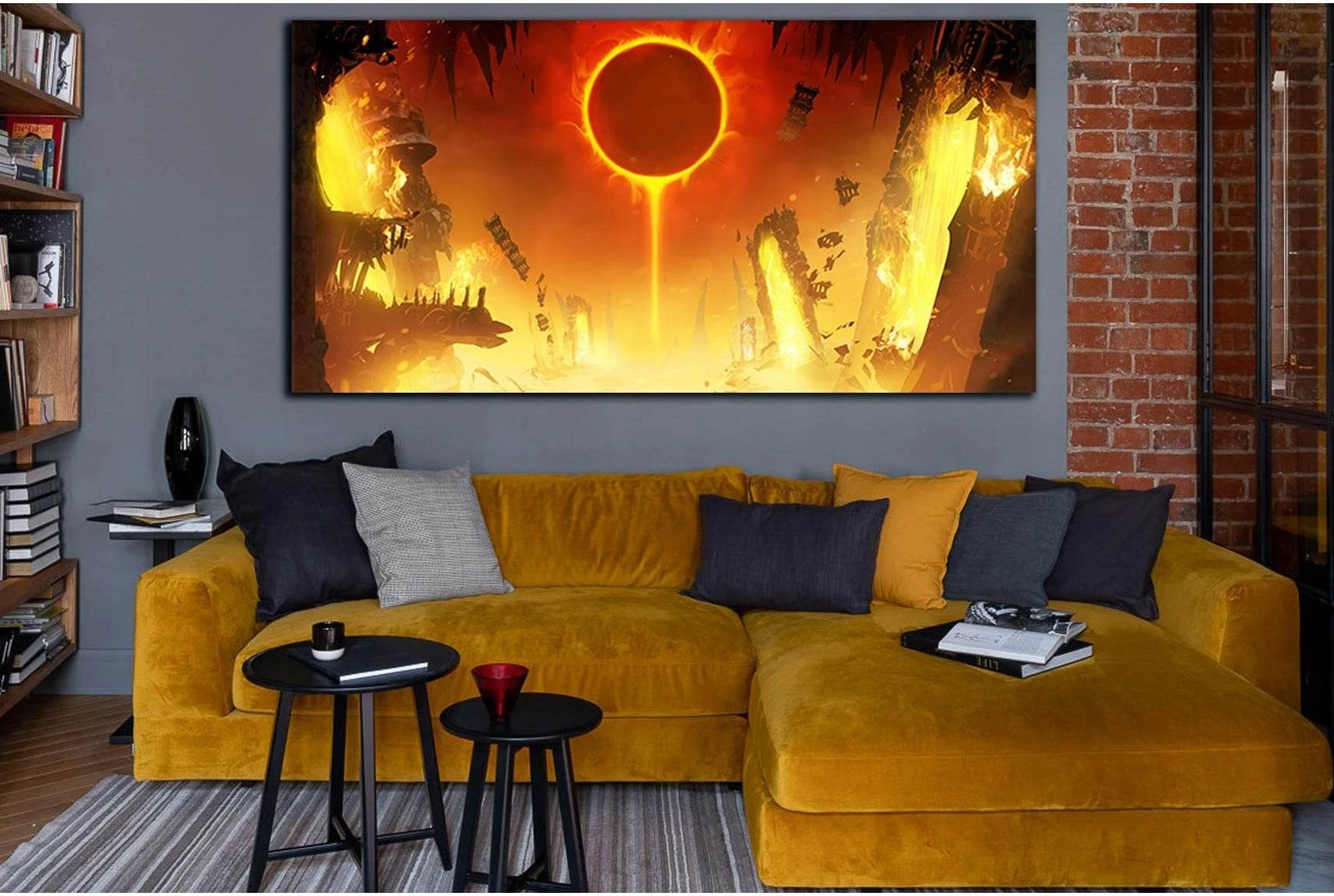 Eclipse Of The Yellow Sun №SL1218 Ready to Hang Canvas Print - Zellart Canvas Prints 0new, ALL_Products, Fantasy And Sci Fi Wall Art